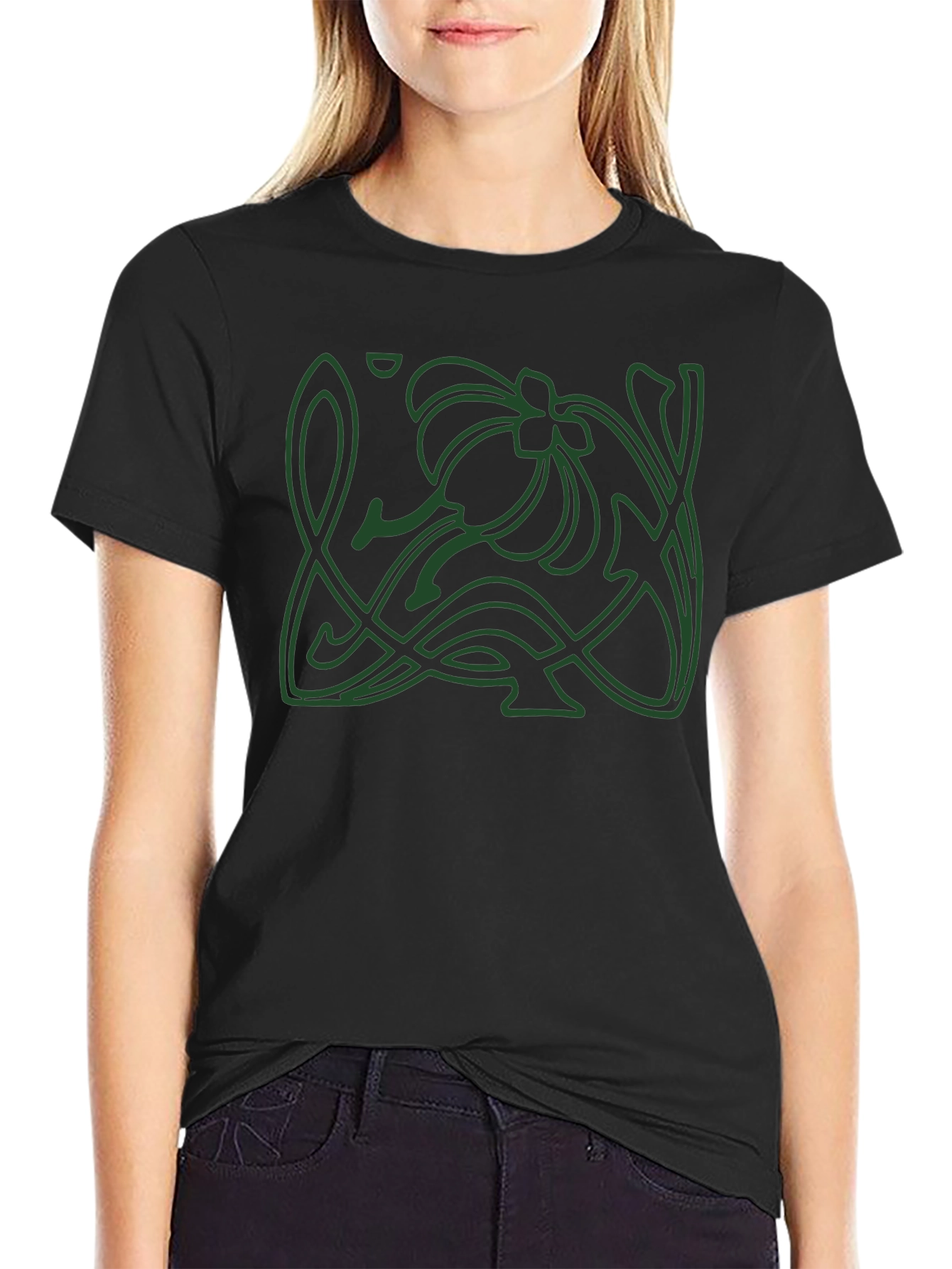 Art Nouveau Graphic Tee - Black Cotton
