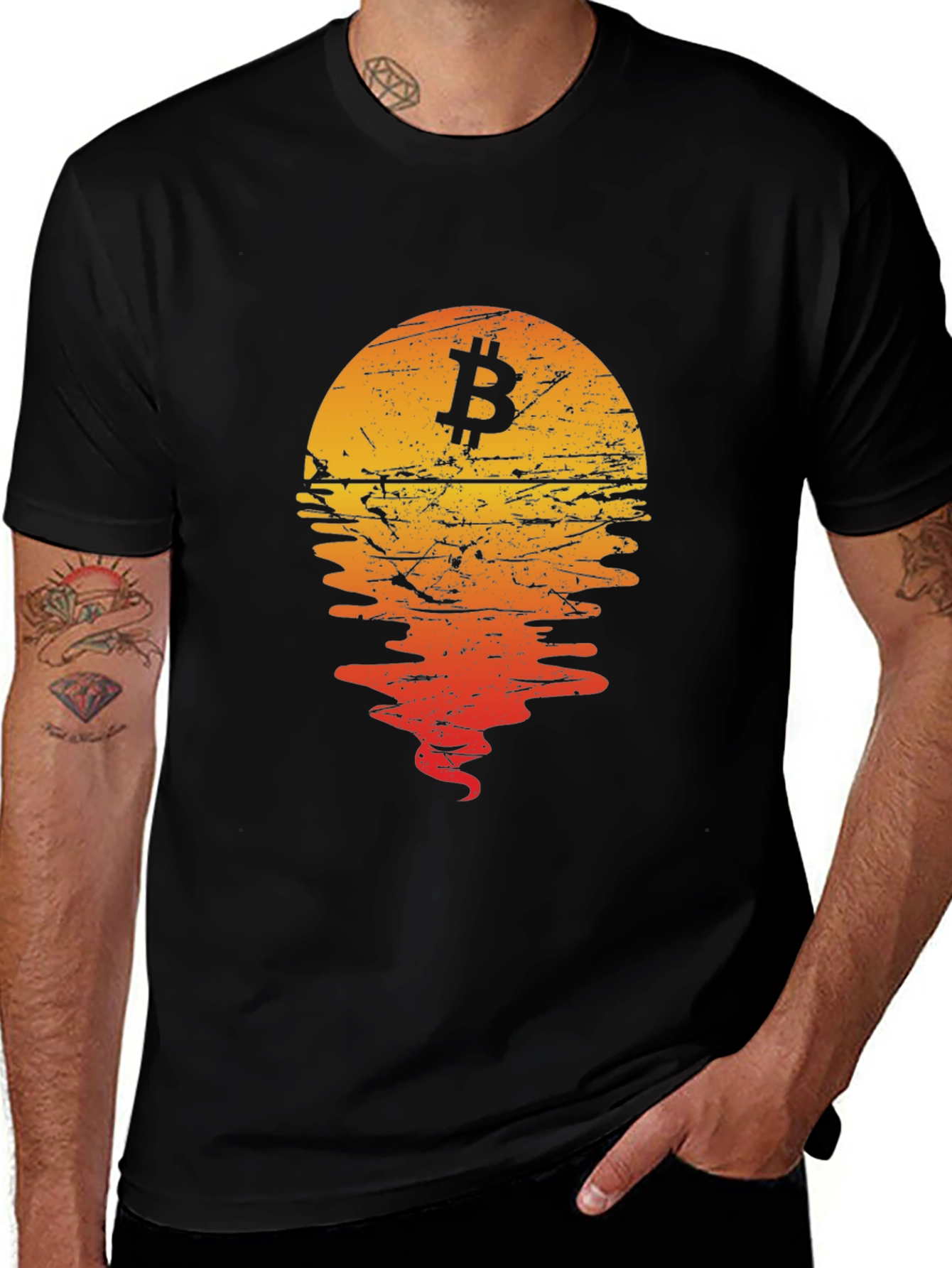 Bitcoin Sunset Graphic Tee - Crypto Style