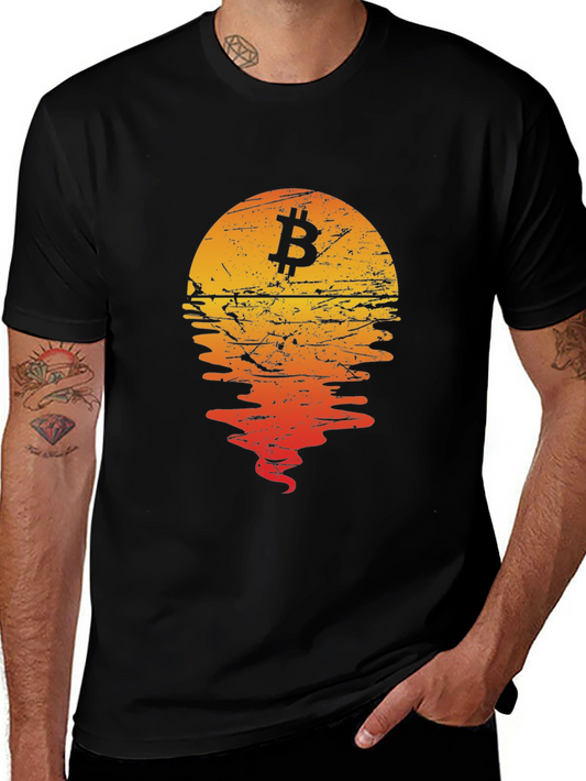 Bitcoin Sunset Graphic Tee - Crypto Style