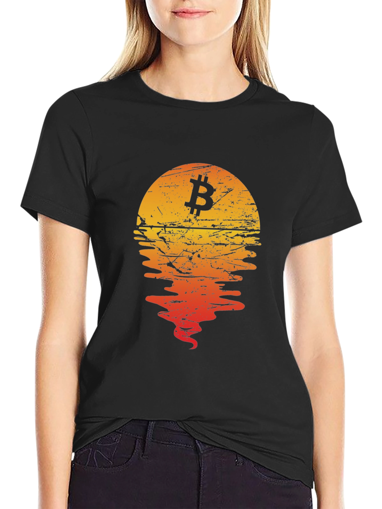 Bitcoin Sunset Graphic Tee - Crypto Style