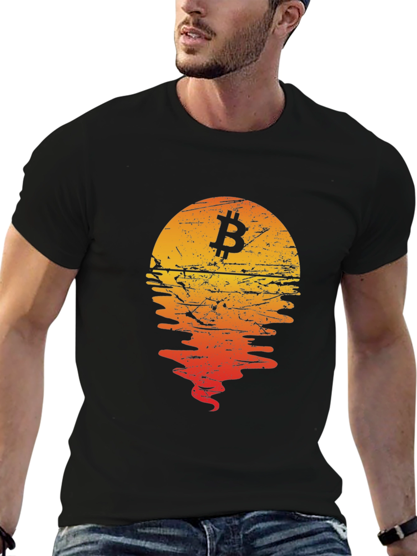 Bitcoin Sunset Graphic Tee - Crypto Style