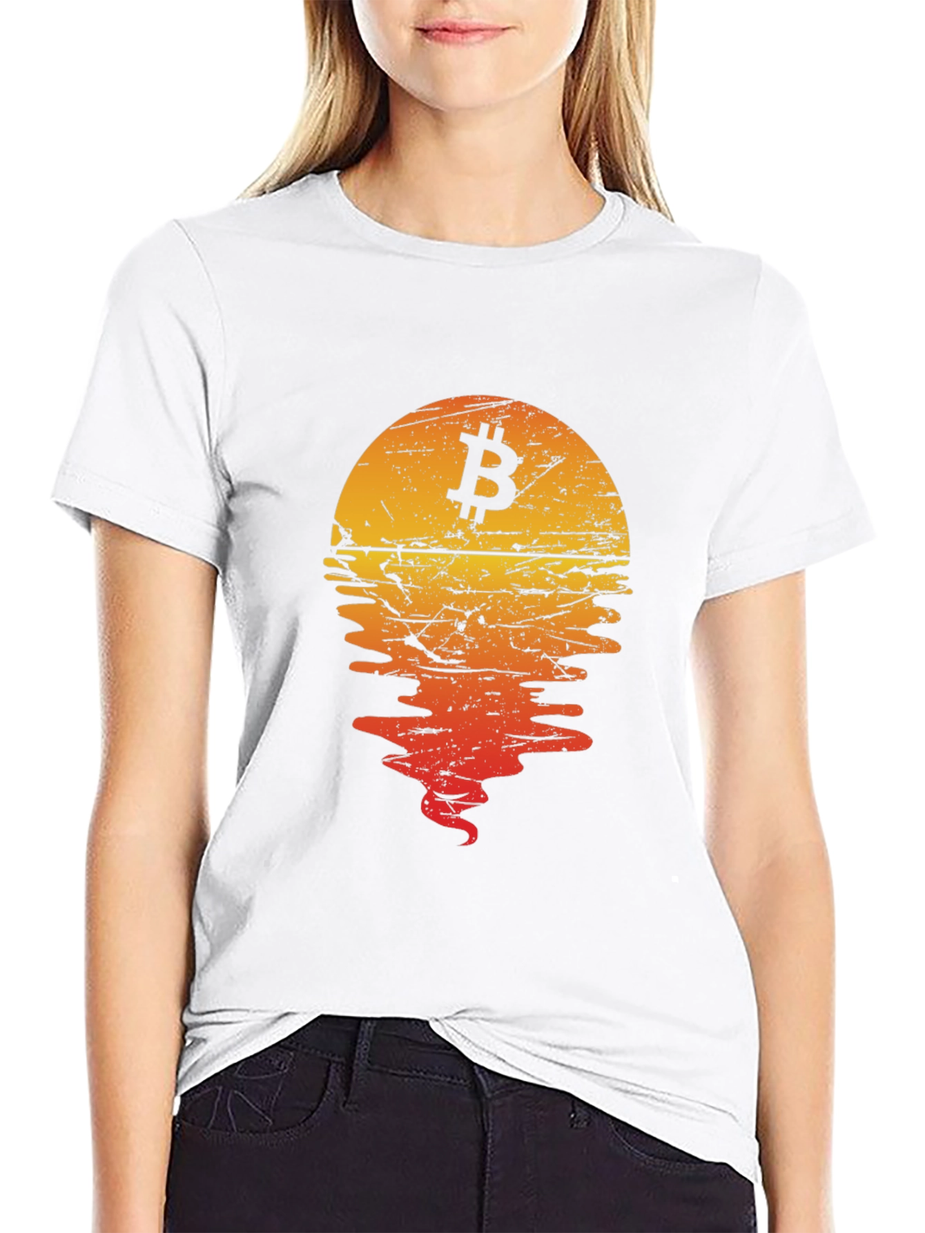Bitcoin Sunset Graphic Tee - Crypto Style
