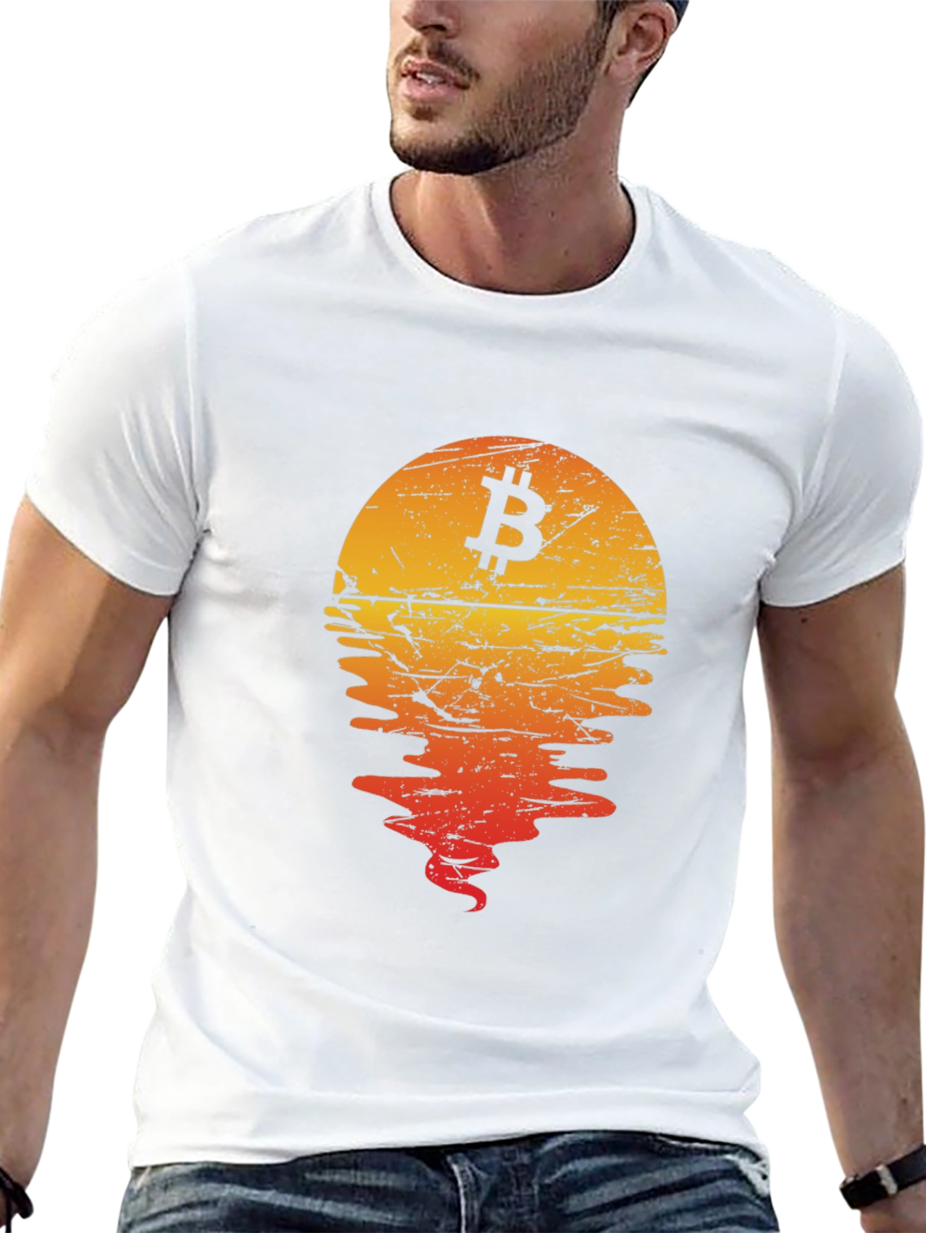 Bitcoin Sunset Graphic Tee - Crypto Style