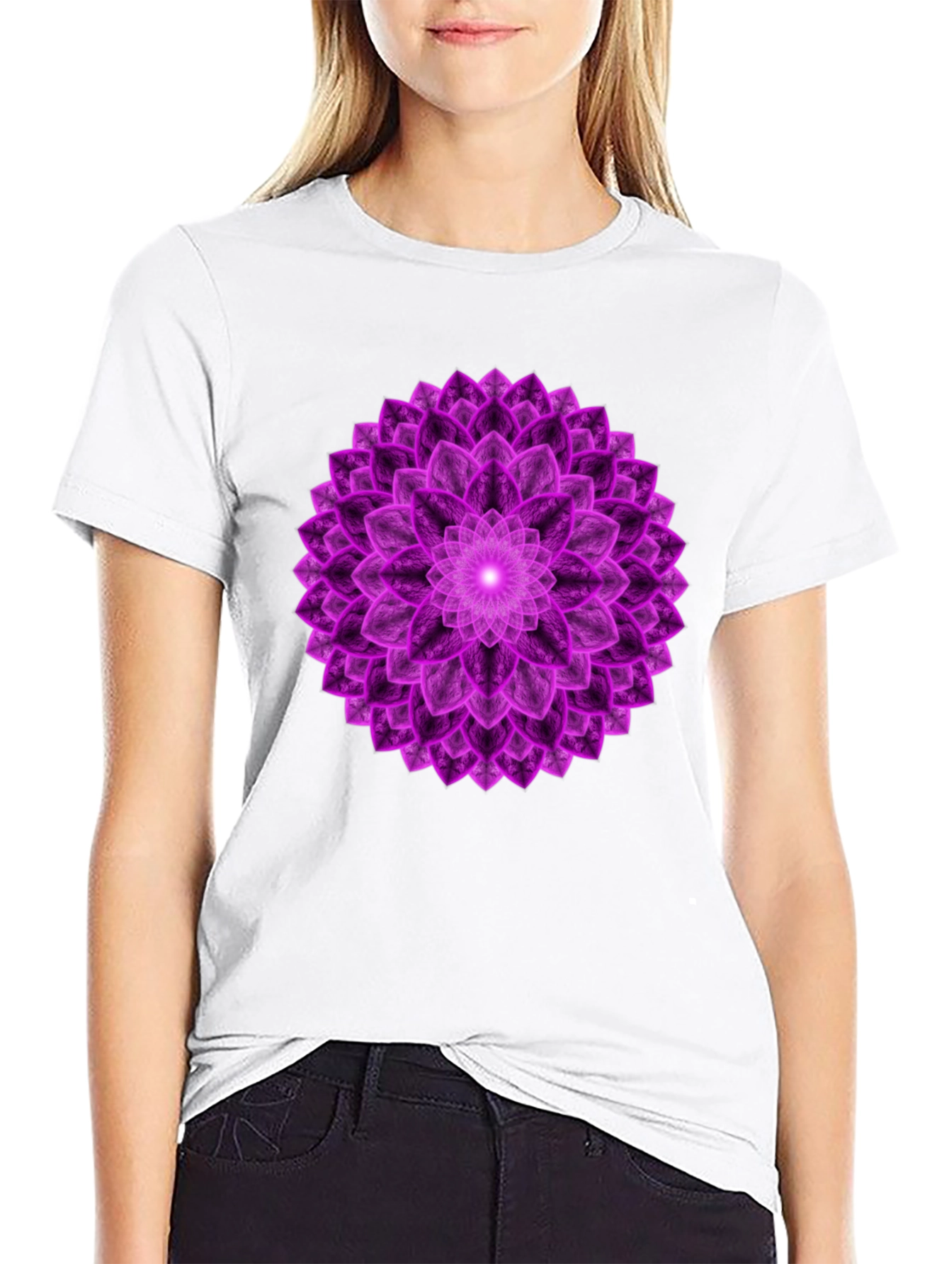 Purple Mandala Graphic Tee - Spiritual Design