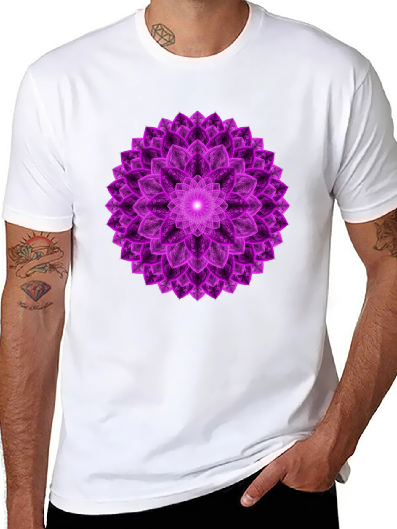 Purple Mandala Graphic Tee - Spiritual Design