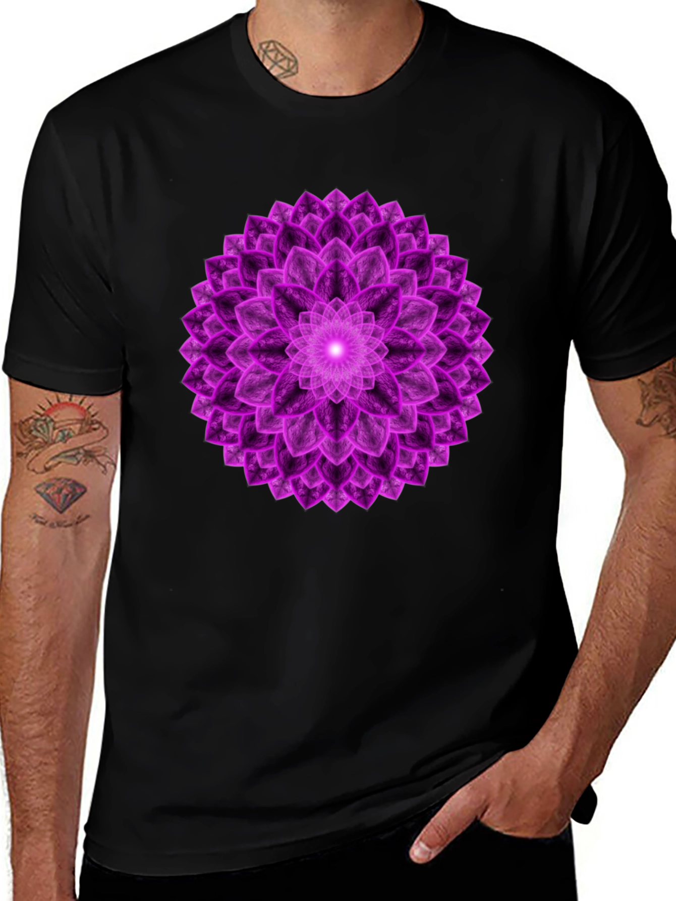 Purple Mandala Graphic Tee - Spiritual Design