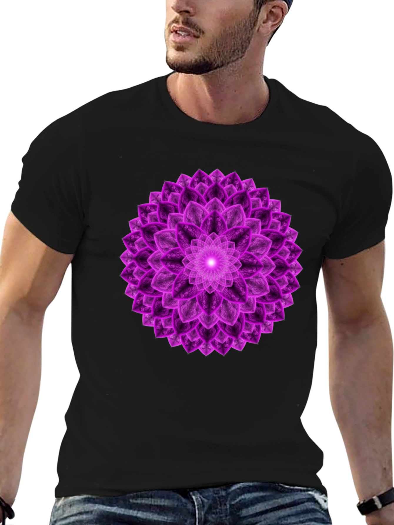 Purple Mandala Graphic Tee - Spiritual Design