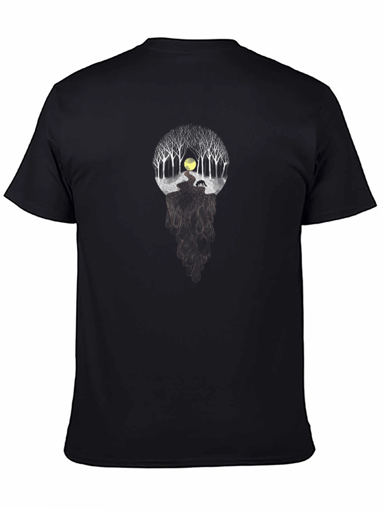 Nature Scene Graphic Tee - Black Unisex Shirt