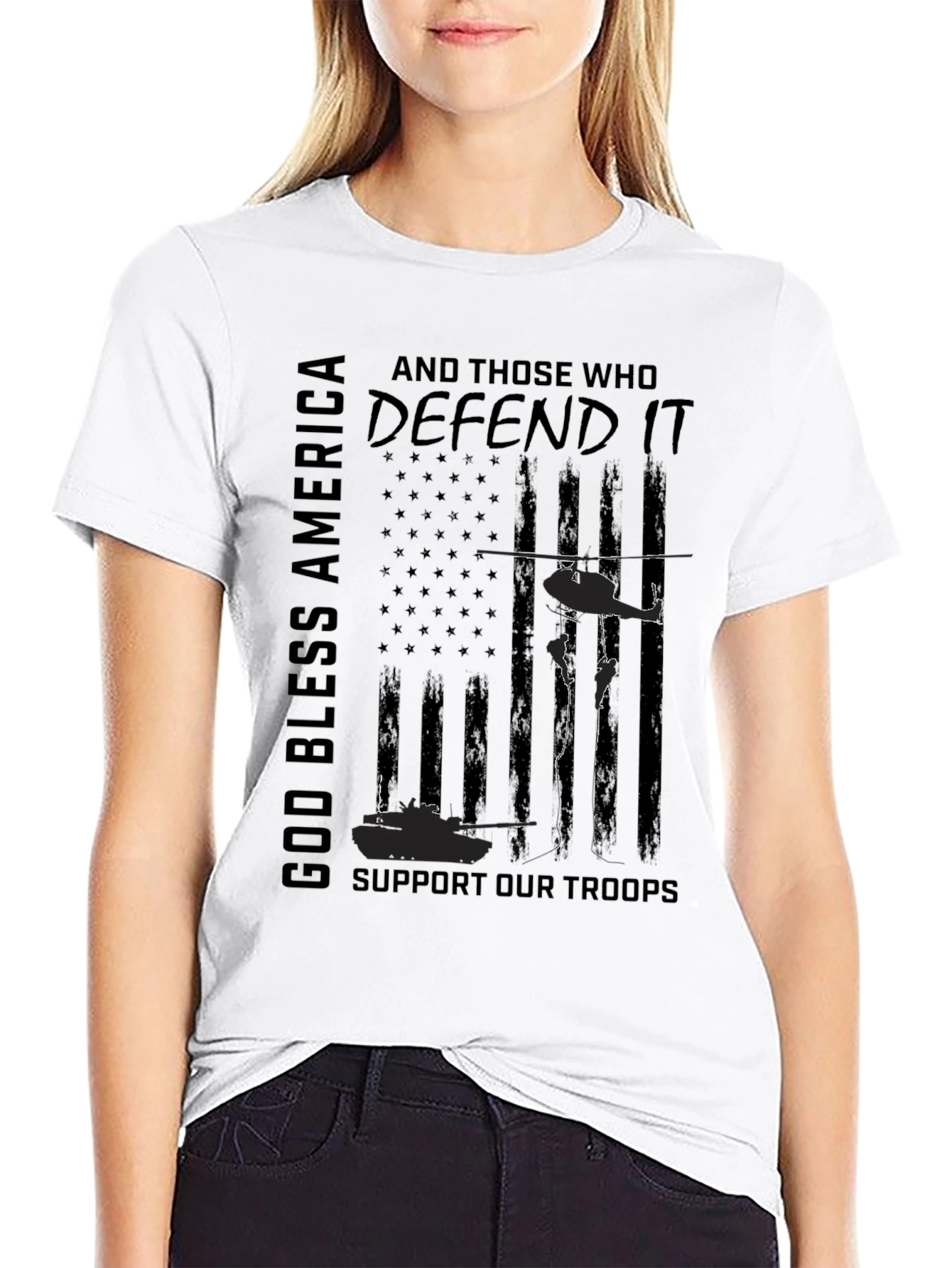 God Bless America Military Support T-Shirt