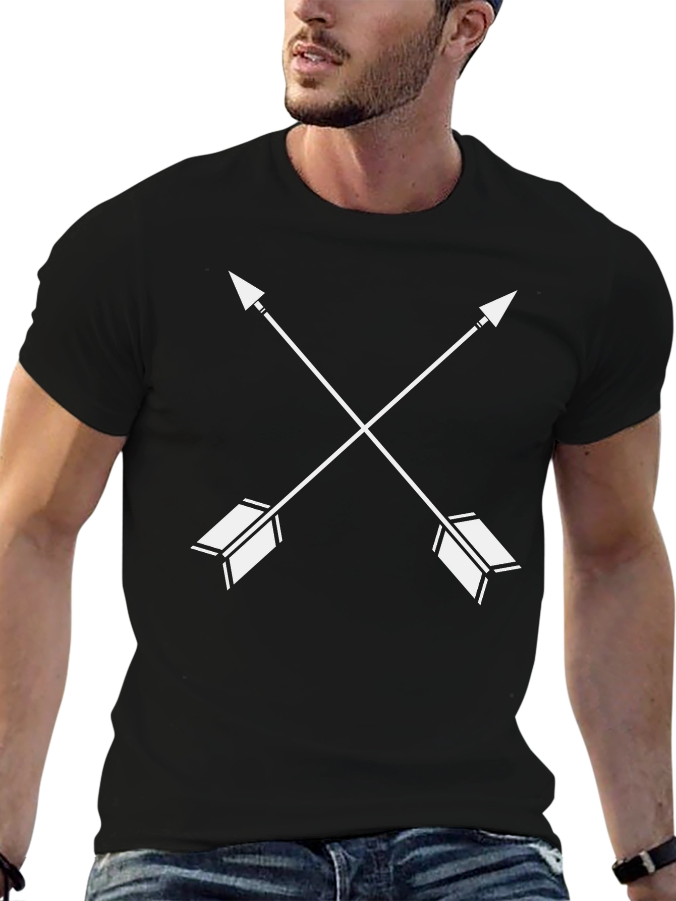 Crossed Arrows Graphic Tee - Black Casual Shirt