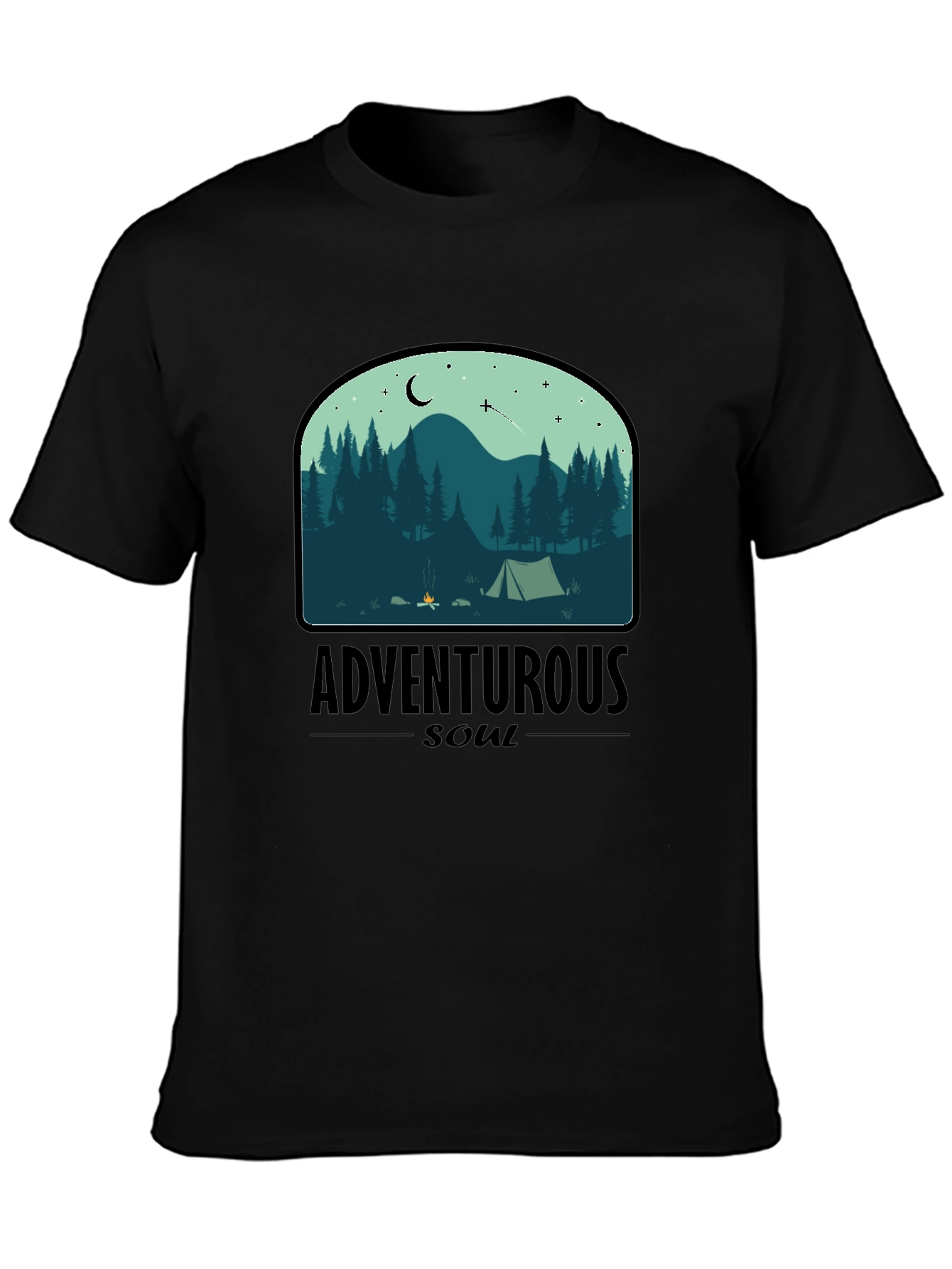Adventurous Soul Camping Graphic T-Shirt