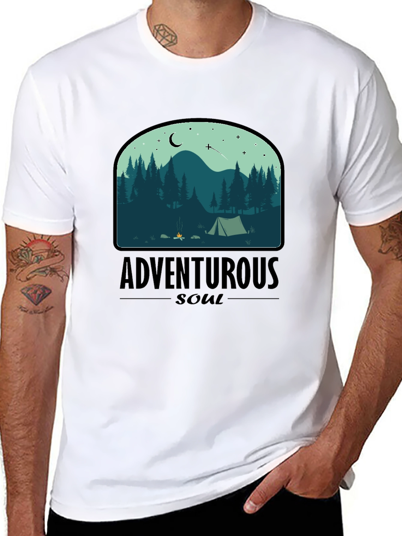 Adventurous Soul Camping Graphic T-Shirt
