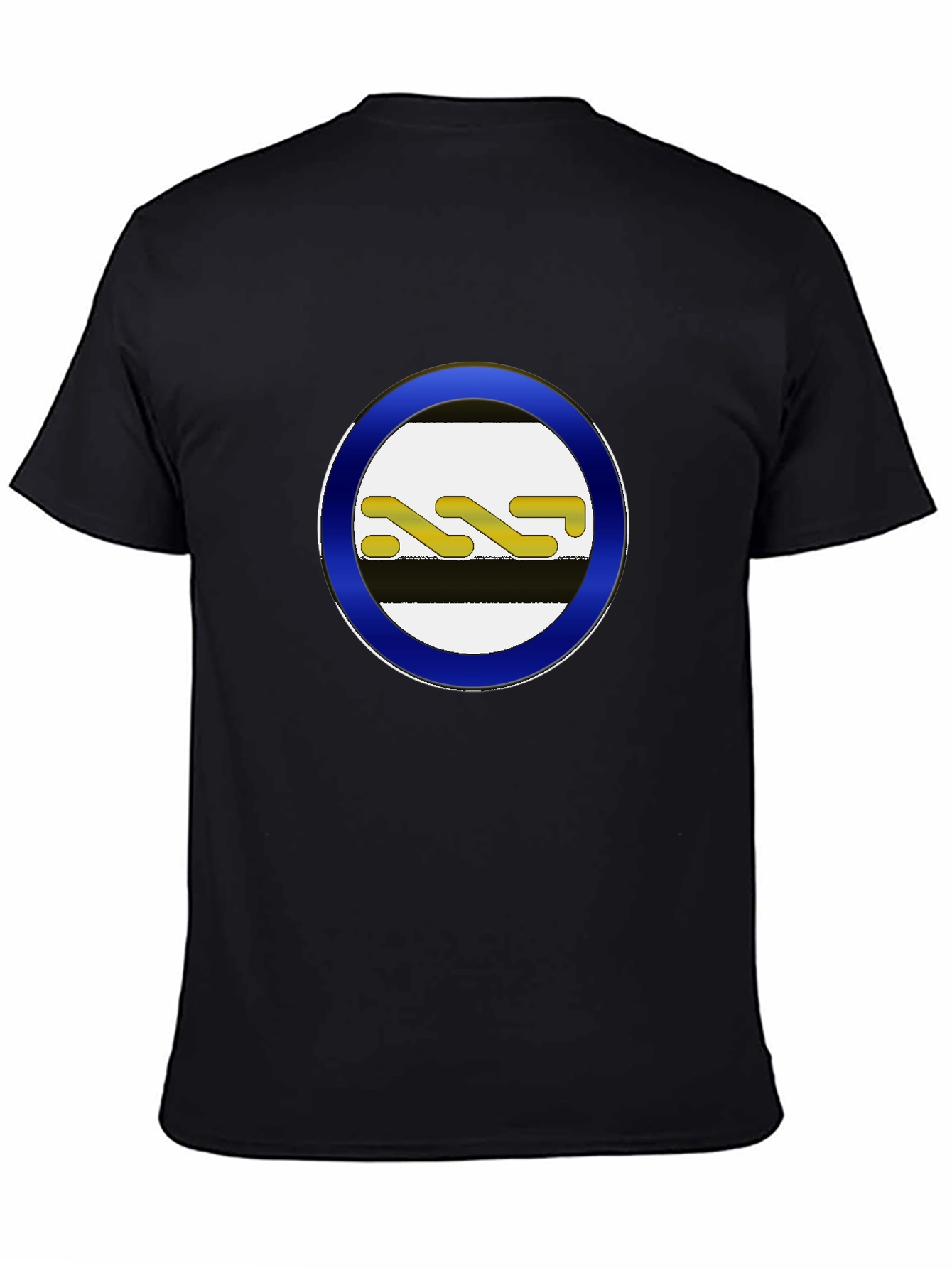 Striped Circle Graphic Black Tee