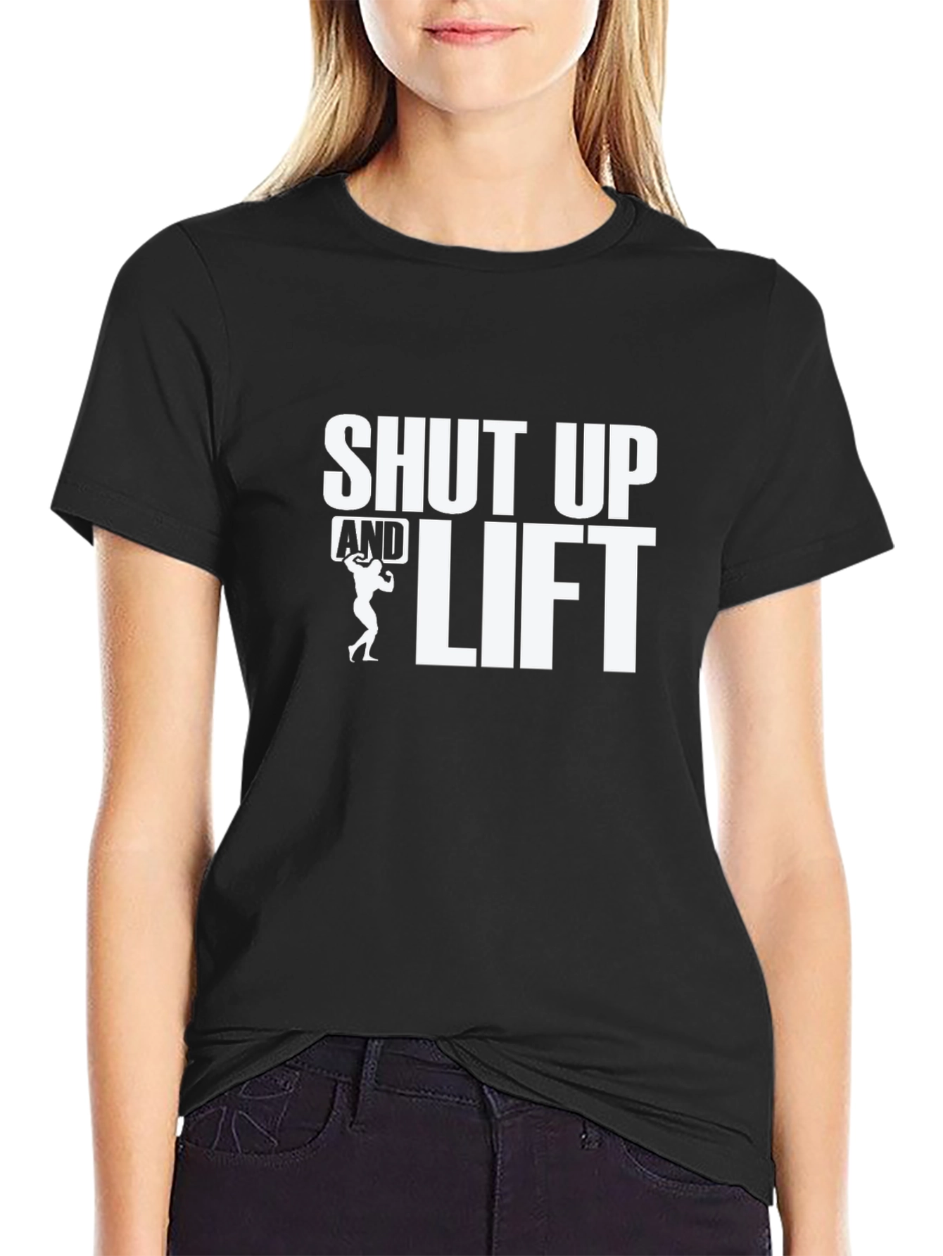 Shut Up and Lift Black Graphic Tee