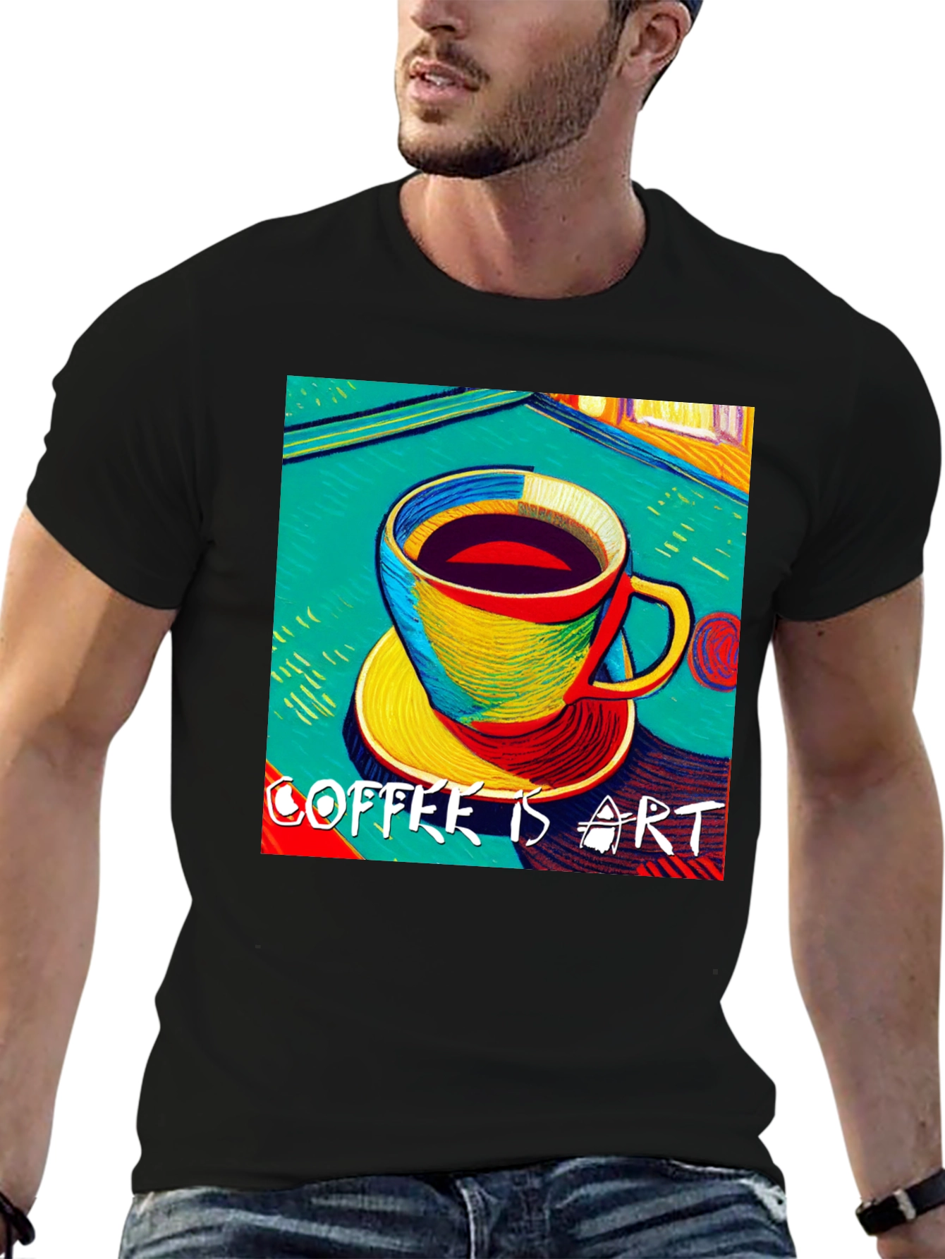 Coffee is Art Graphic Tee - Black