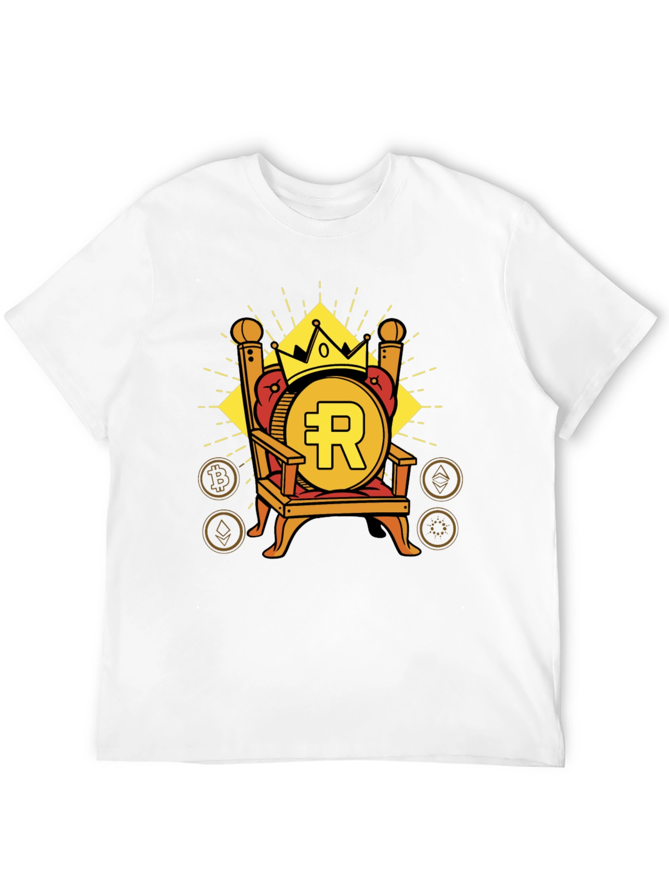 Crypto King Black T-Shirt - Bitcoin Throne Design