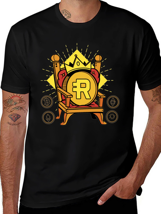Crypto King Black T-Shirt - Bitcoin Throne Design