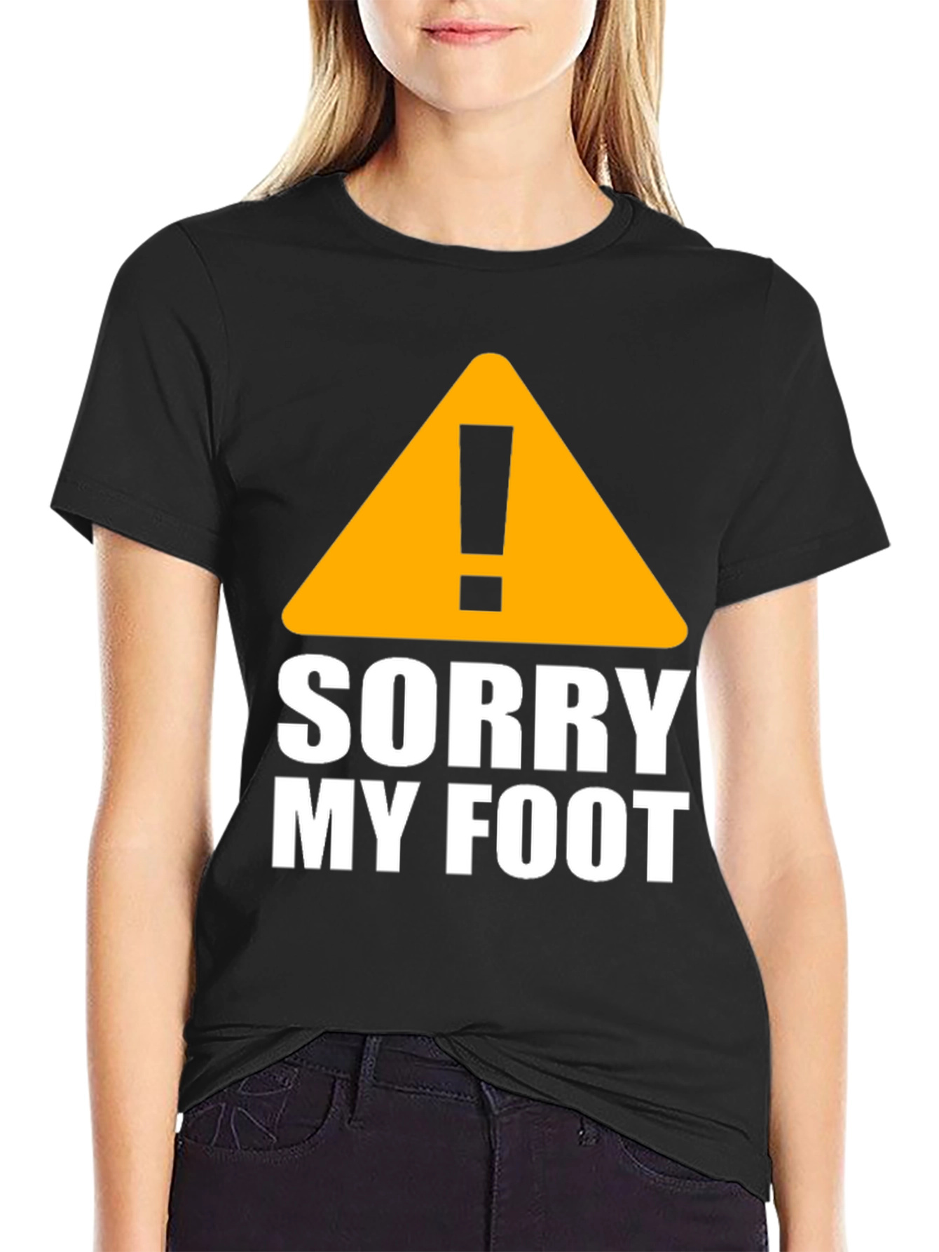 Funny Sorry My Foot Graphic Novelty T-Shirt