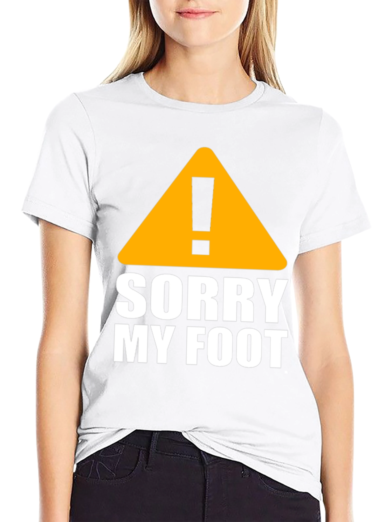Funny Sorry My Foot Graphic Novelty T-Shirt