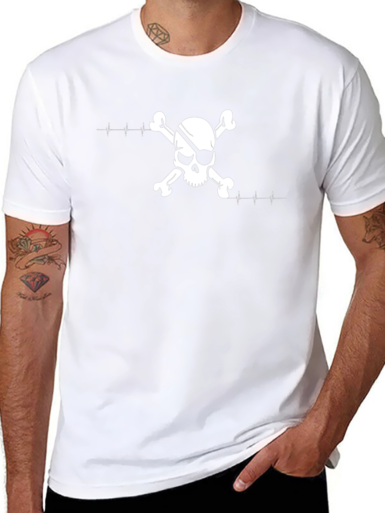 Skull & Crossbones ECG Black T-Shirt