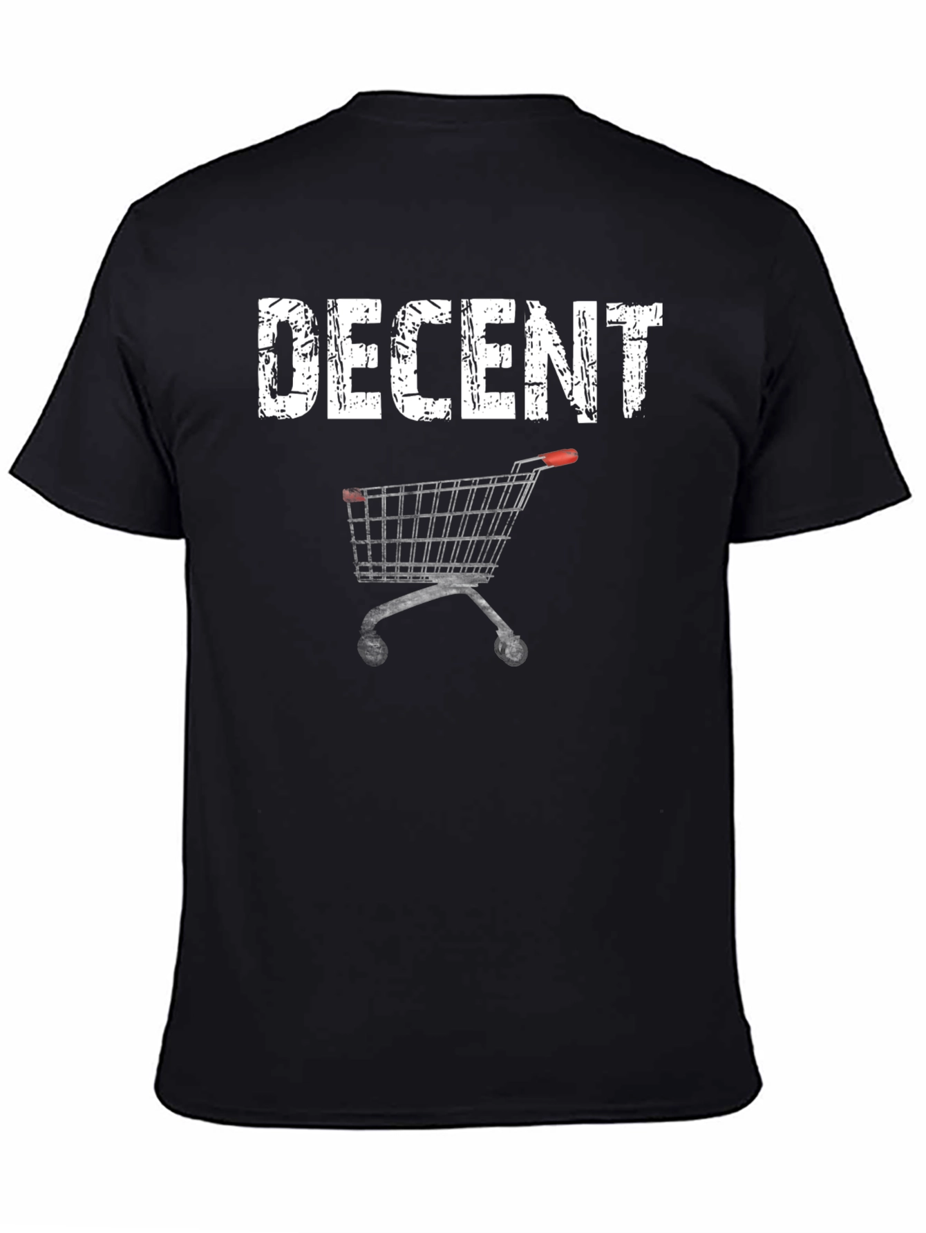 Decent Shopping Cart Graphic Black T-Shirt