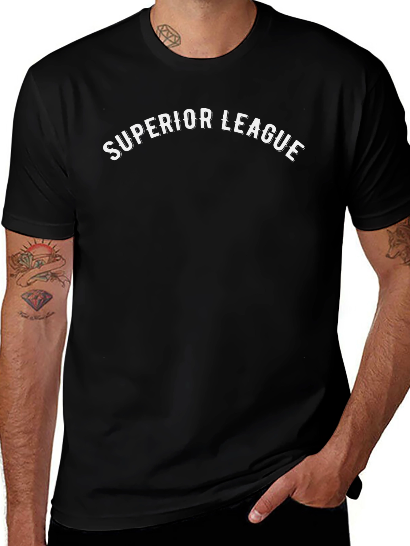 Superior League Graphic Tee - Black Cotton Blend