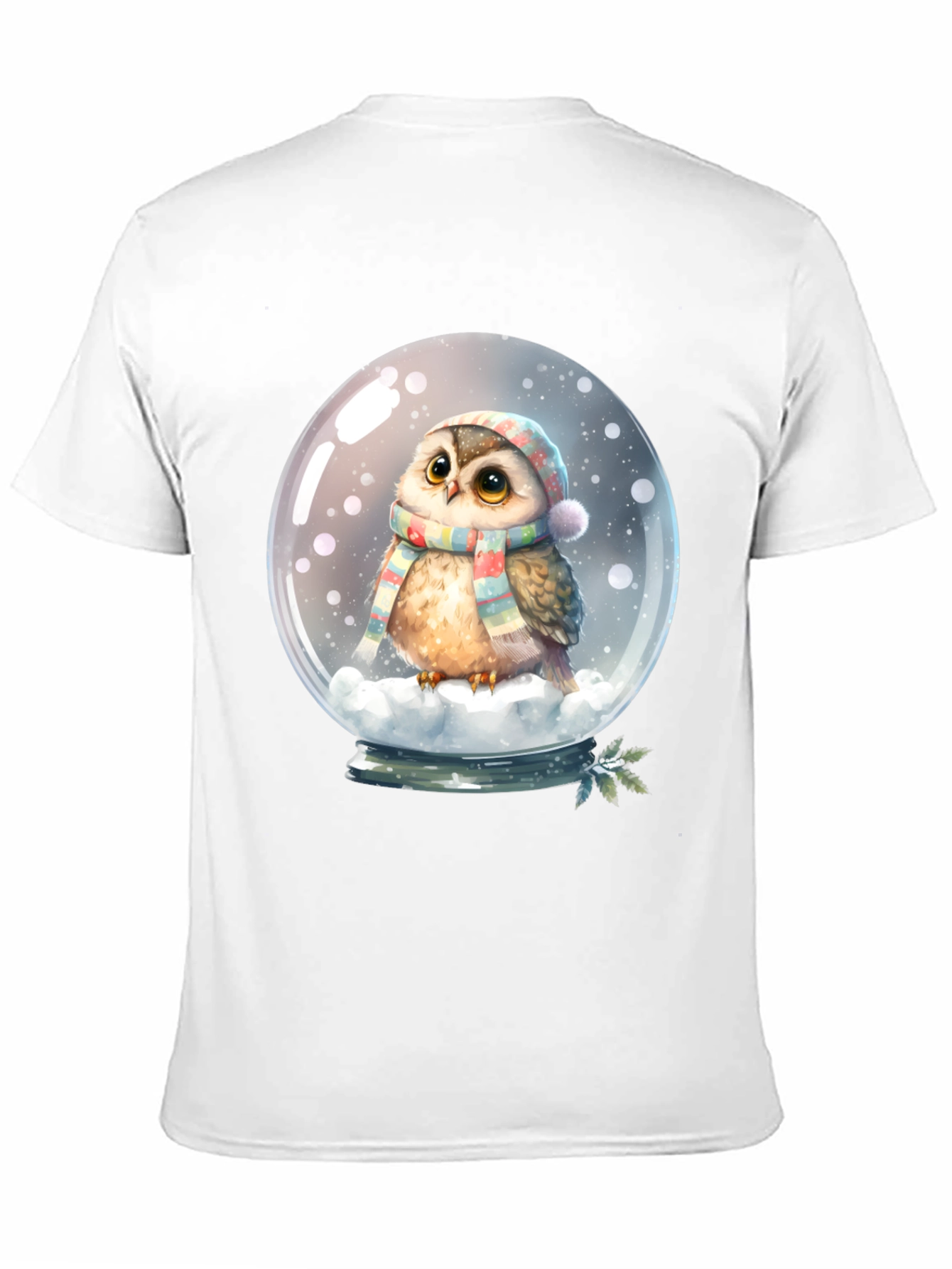 Cute Owl Snow Globe Graphic Tee