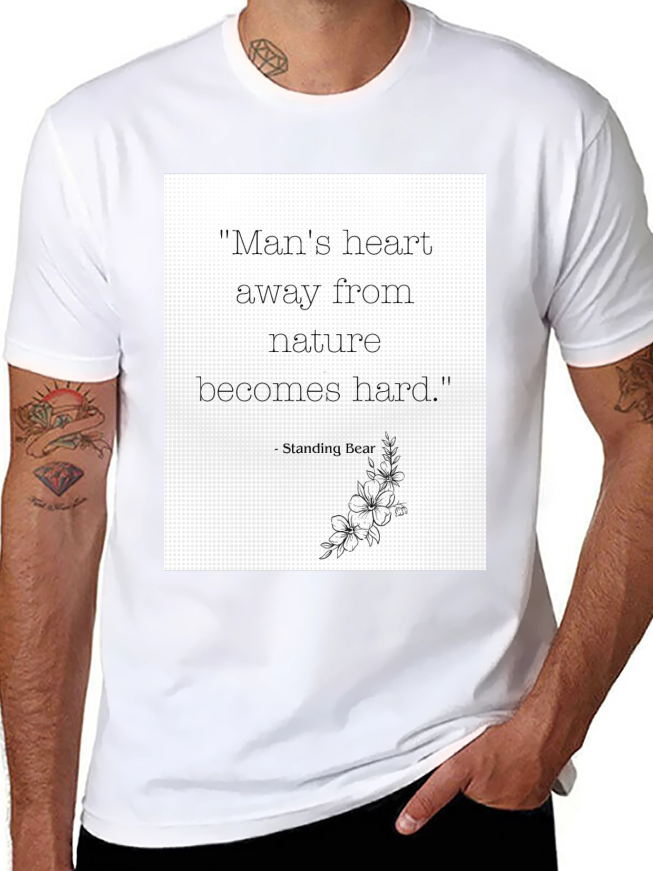 Nature Quote Graphic Tee - Standing Bear Wisdom