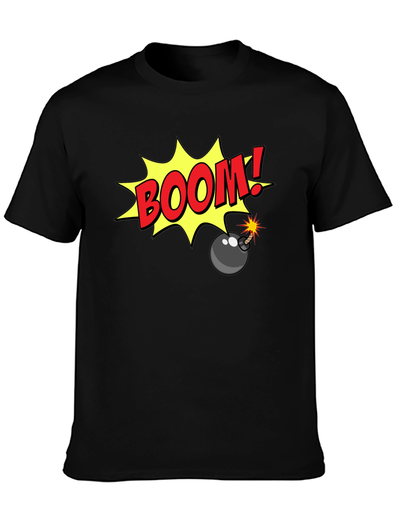 Boom Bomb Graphic Tee - Comic Style Black T-Shirt