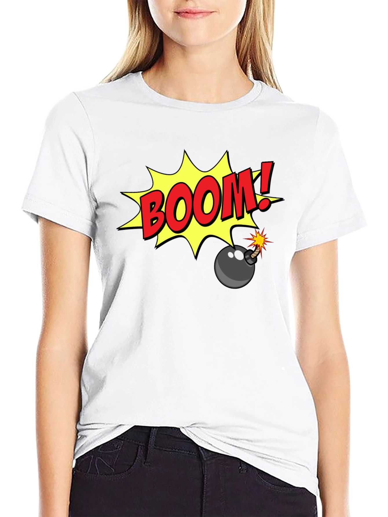 Boom Bomb Graphic Tee - Comic Style Black T-Shirt