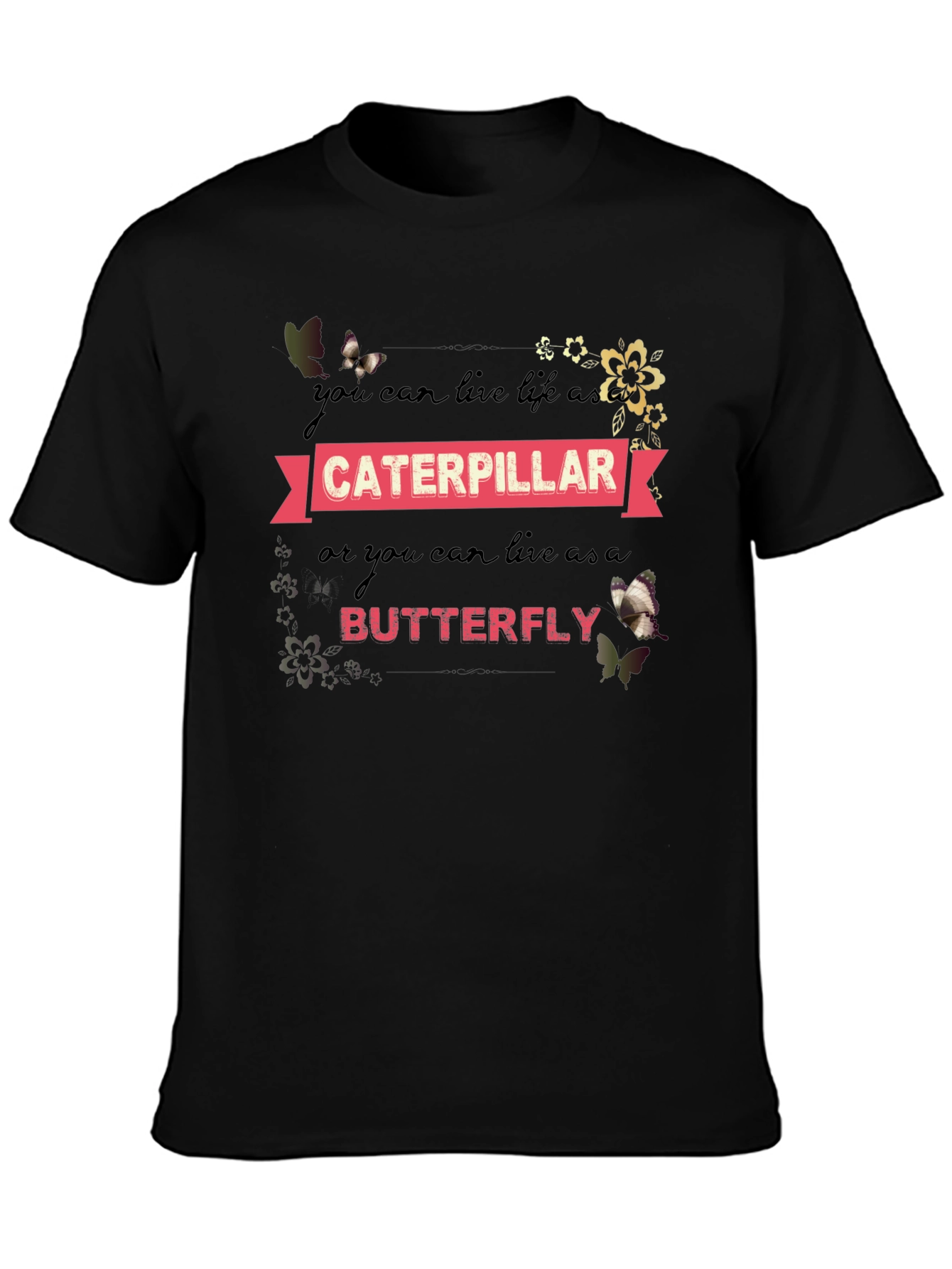 Caterpillar Butterfly Graphic T-Shirt