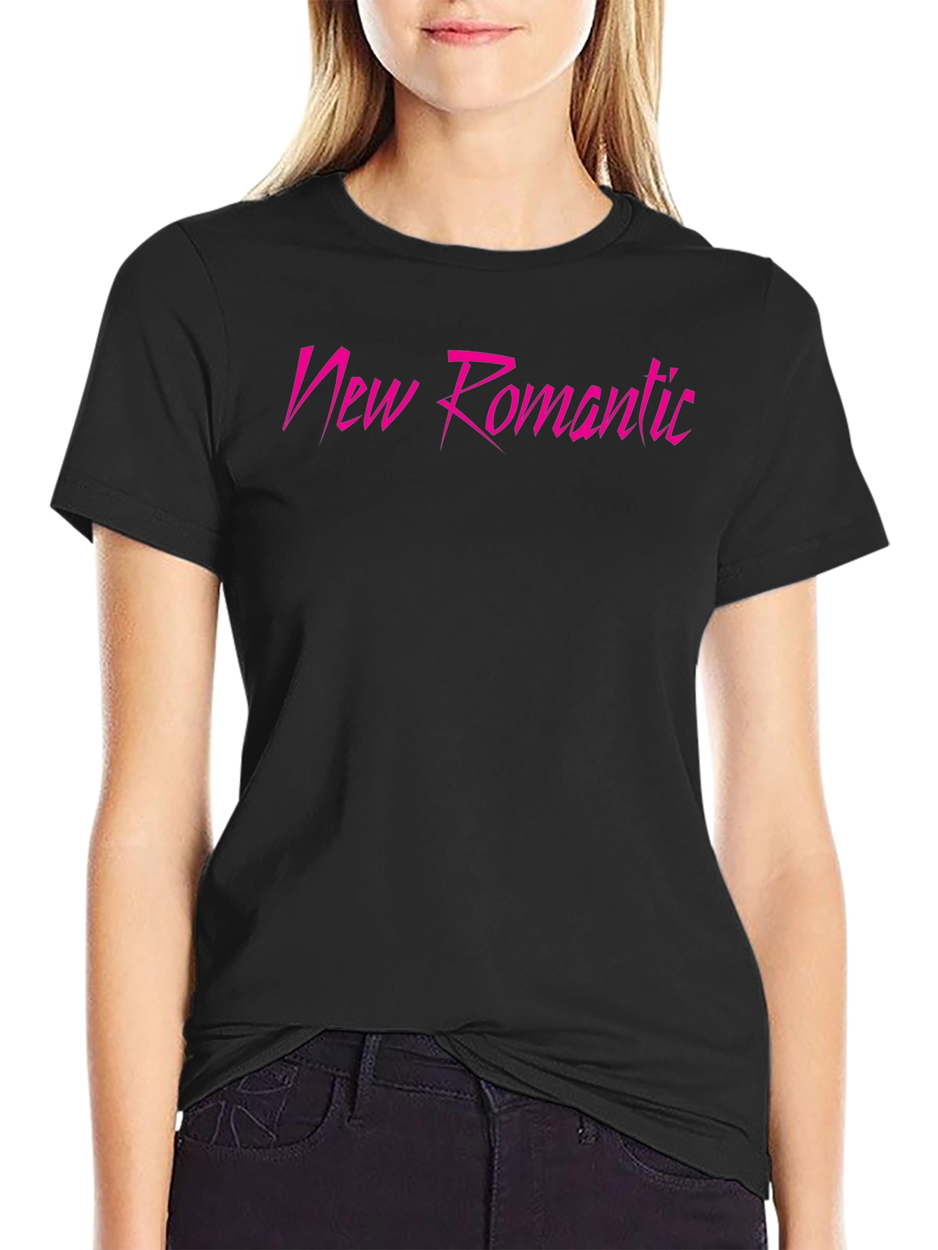 New Romantic Graphic Tee - Stylish Black T-Shirt