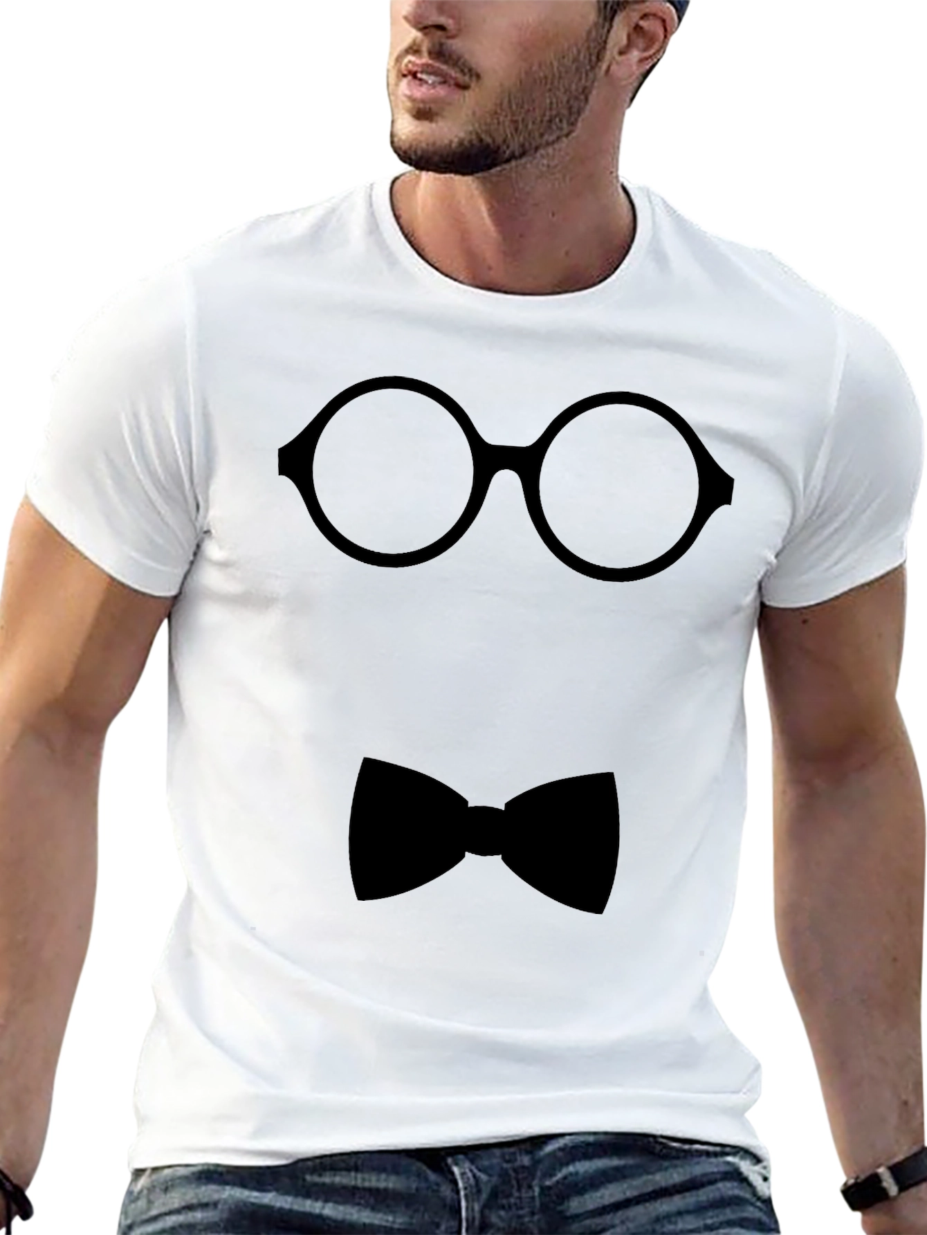 Geek Chic T-Shirt - Glasses and Bowtie Design