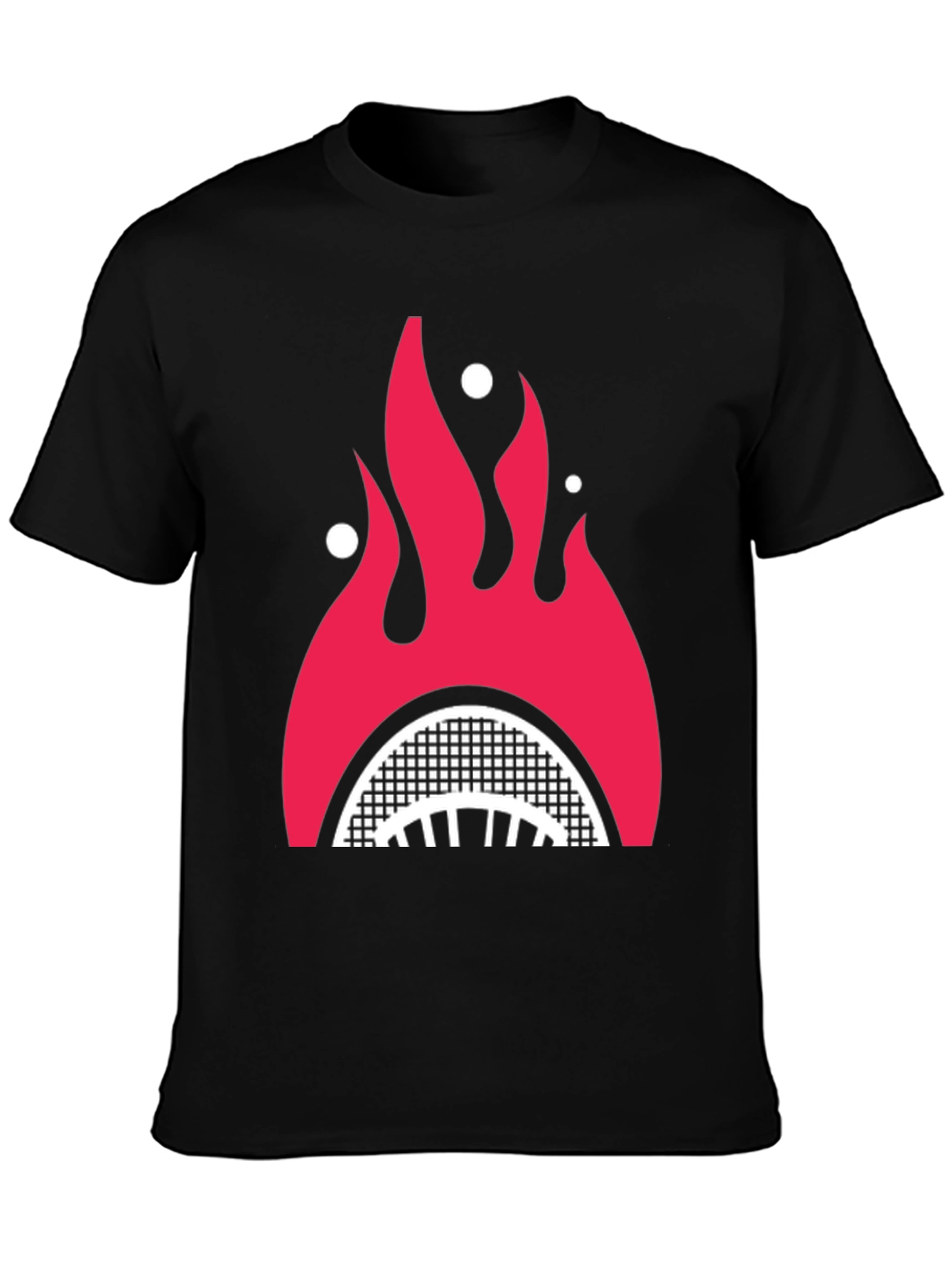 Fiery Shark Mouth Graphic Tee - Bold Style