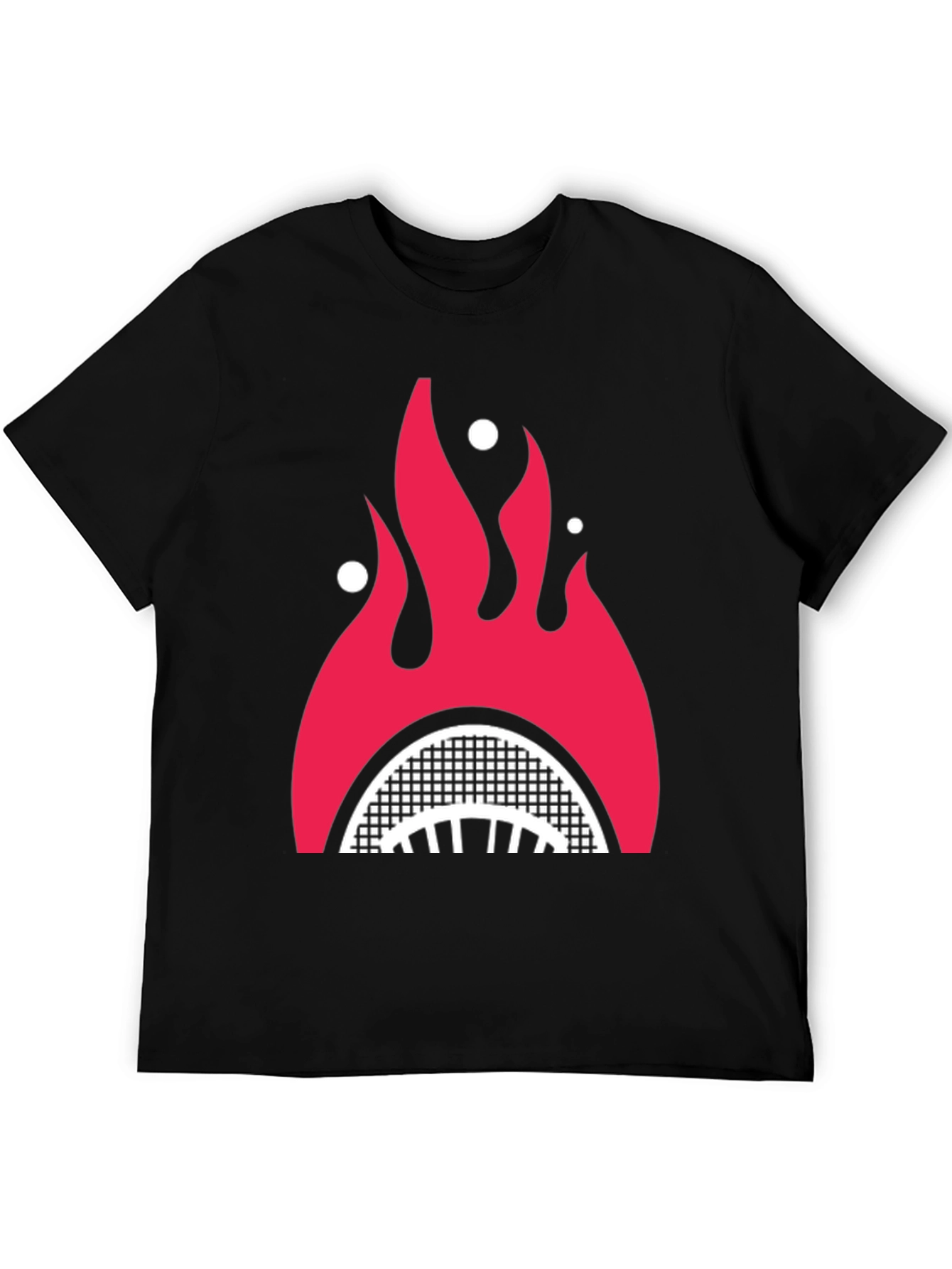 Fiery Shark Mouth Graphic Tee - Bold Style