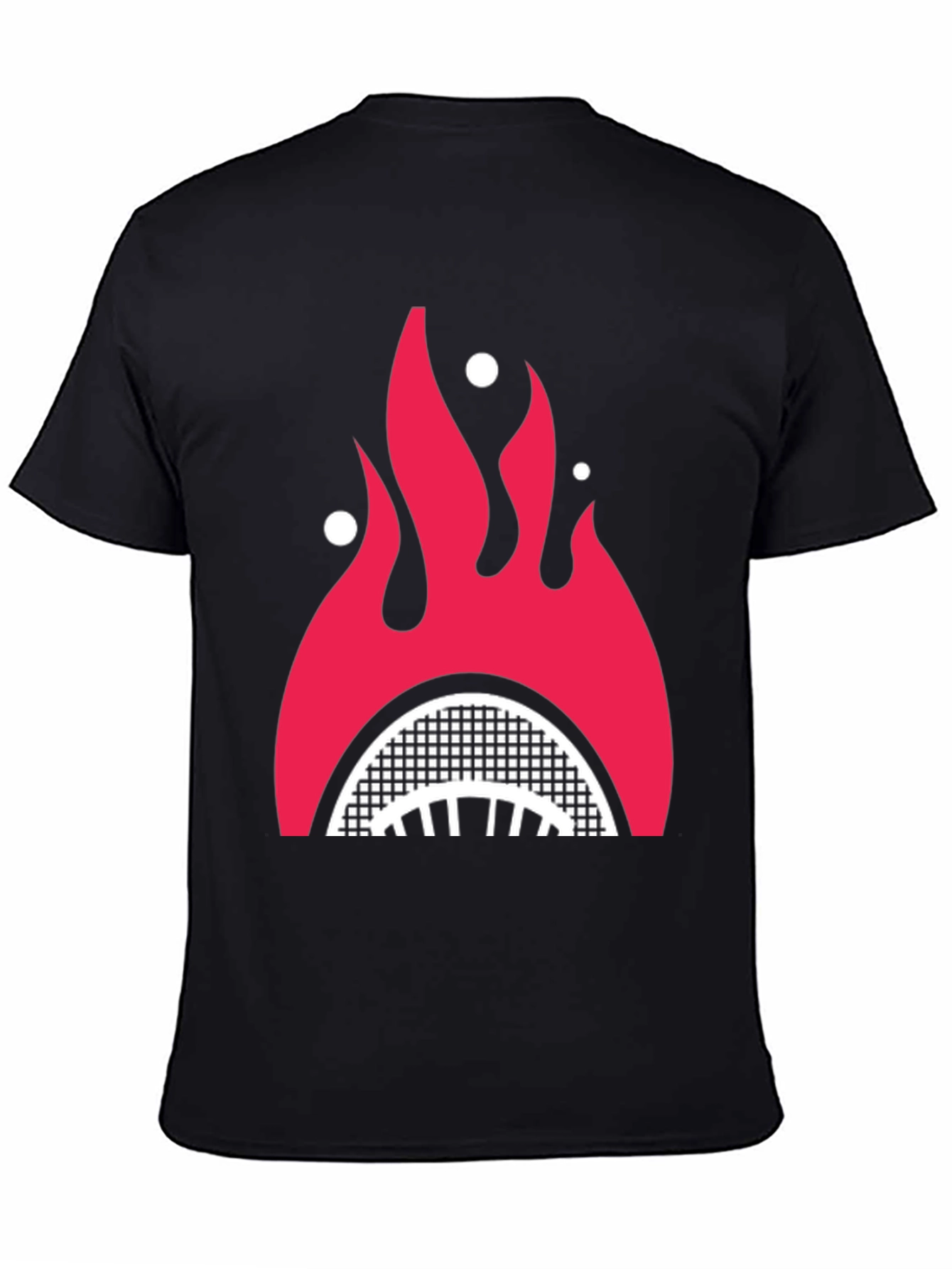 Fiery Shark Mouth Graphic Tee - Bold Style