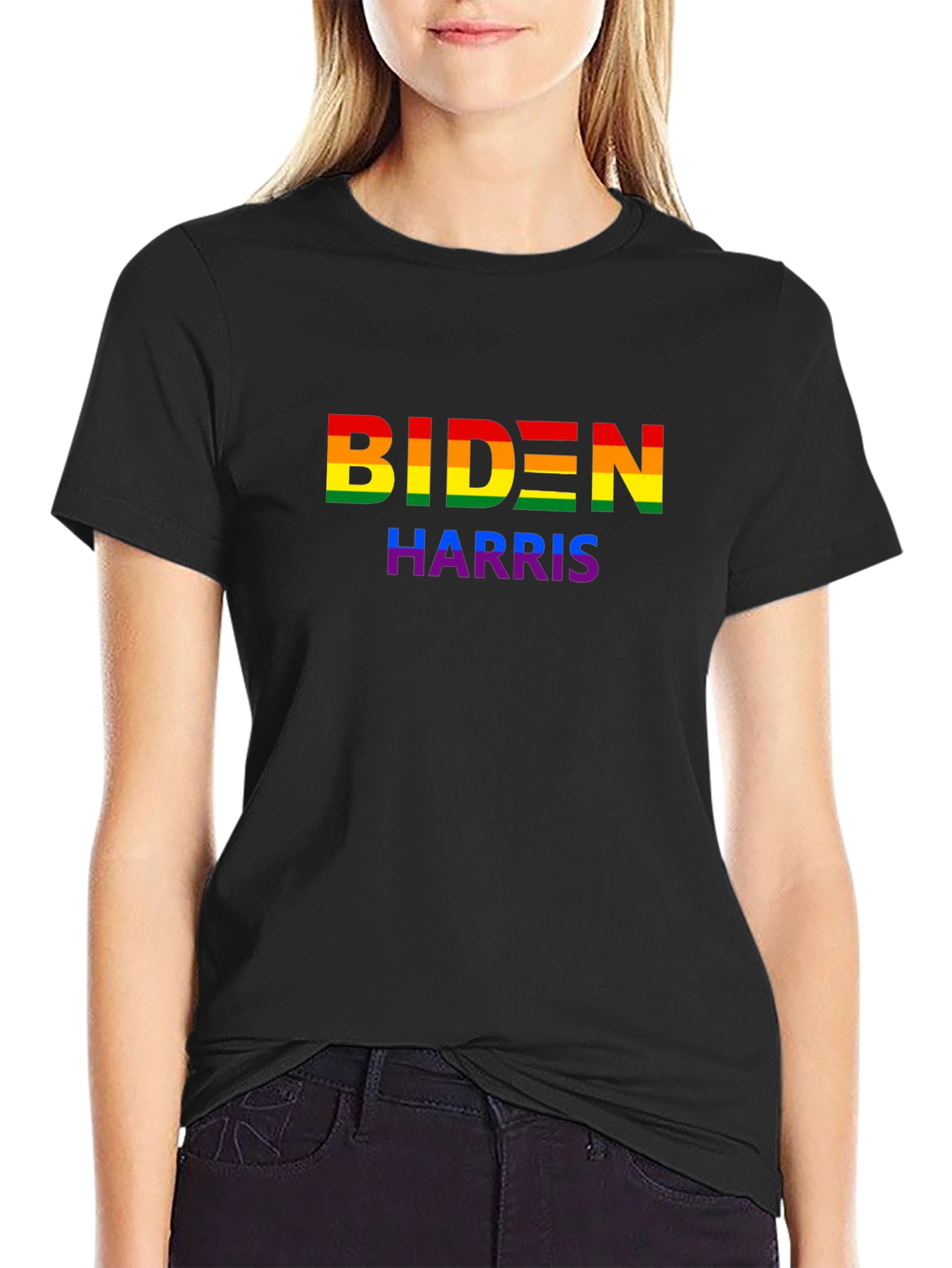 Biden Harris Pride T-Shirt - Black Cotton LGBTQ+ Apparel