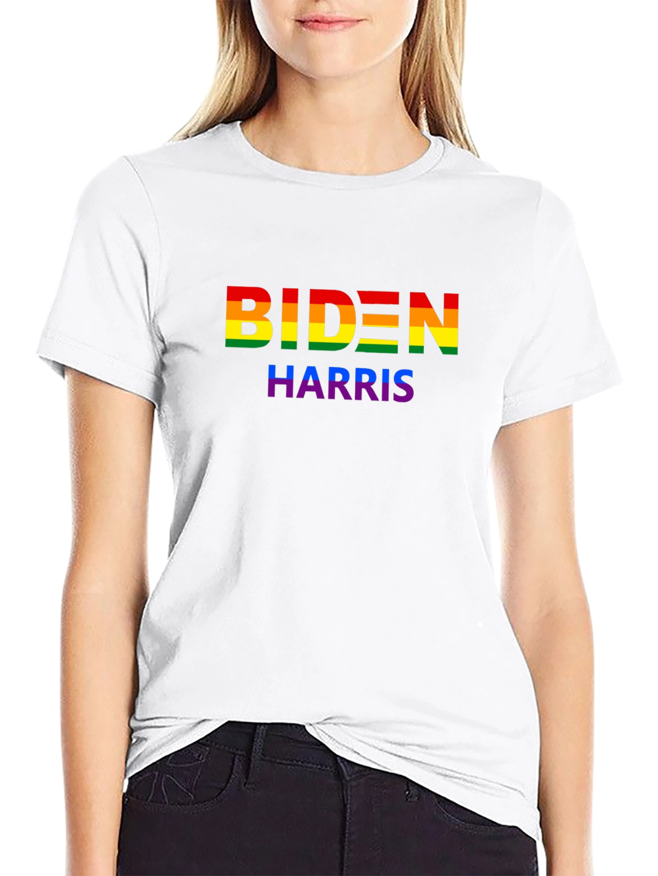Biden Harris Pride T-Shirt - Black Cotton LGBTQ+ Apparel