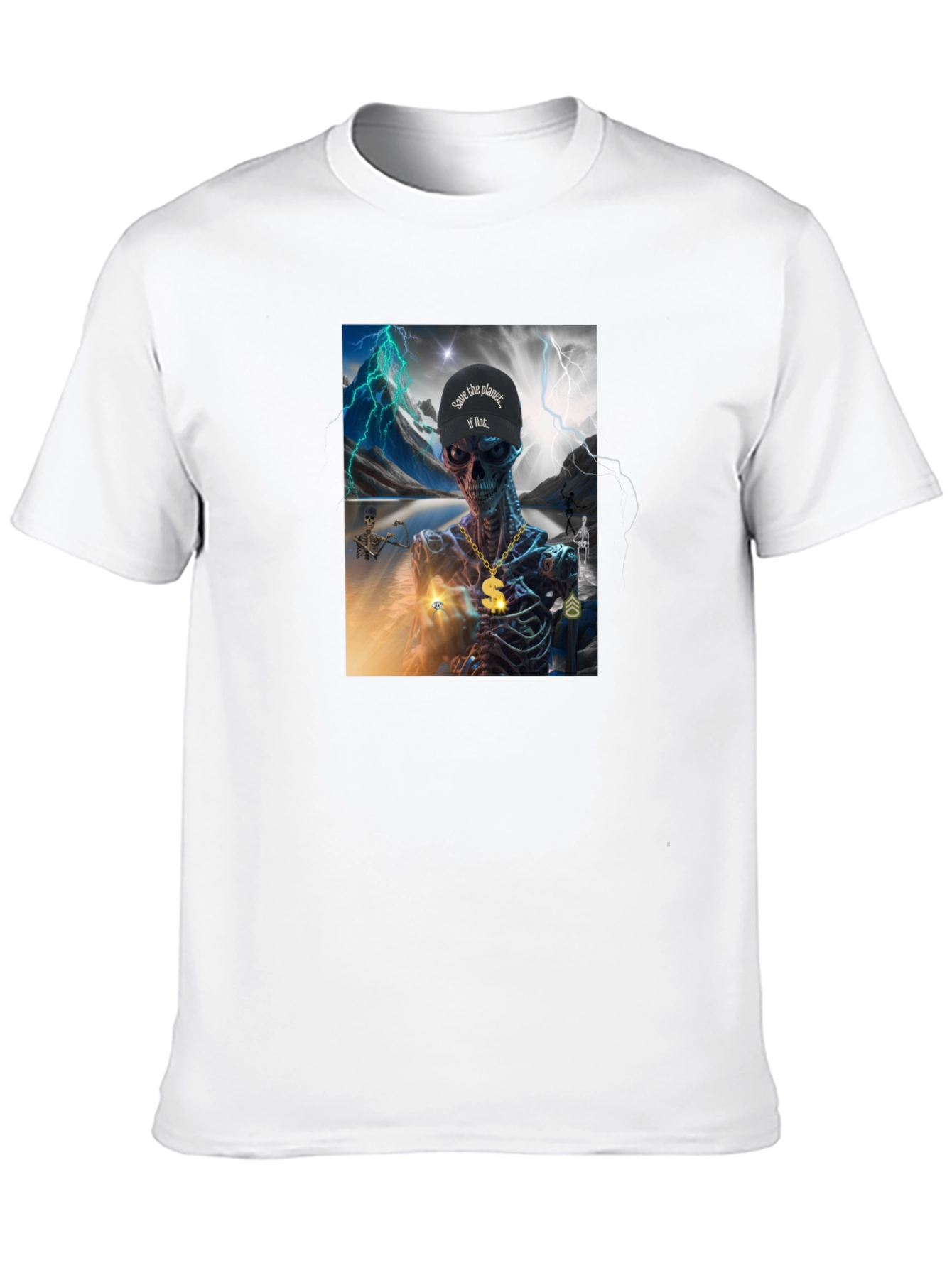 Skeleton Graphic T-Shirt - Save the Planet