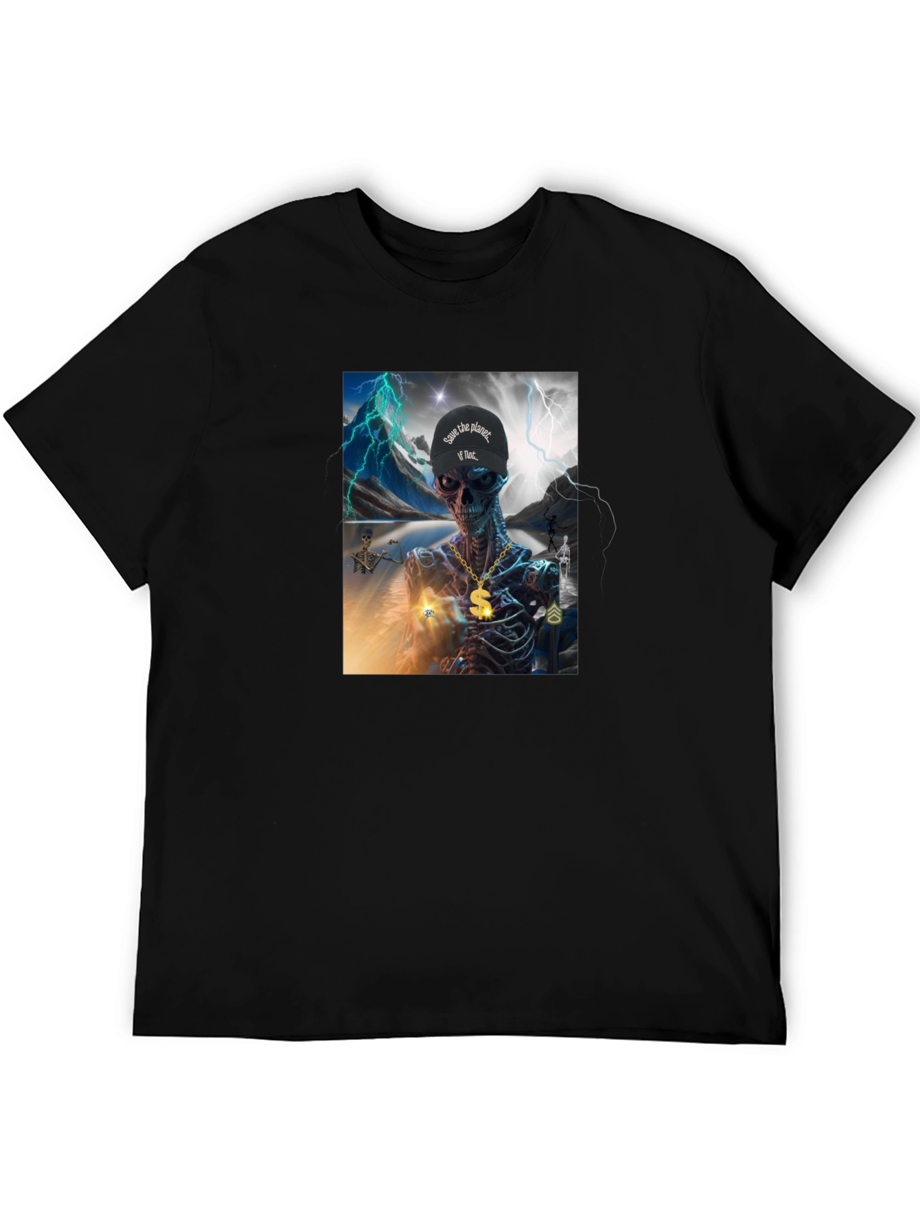 Skeleton Graphic T-Shirt - Save the Planet