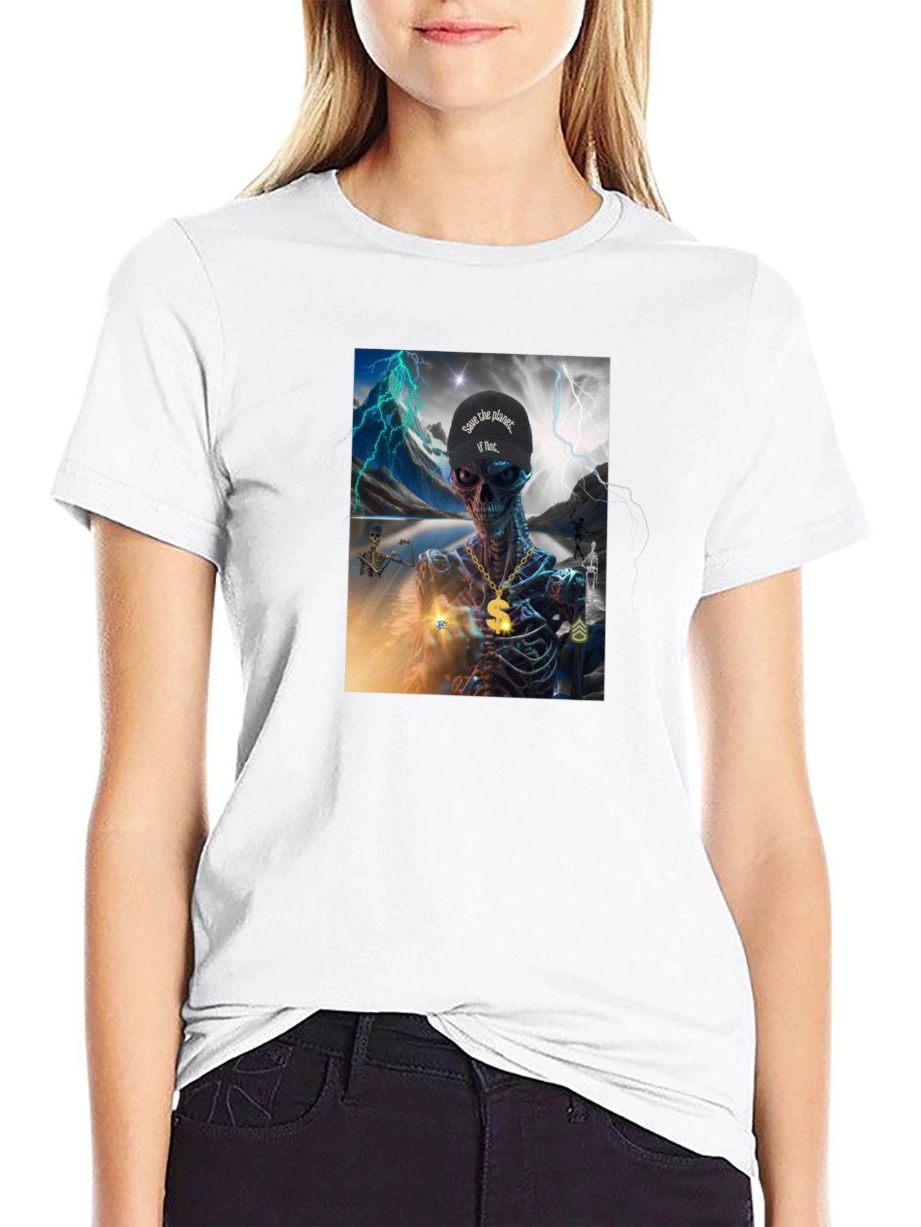 Skeleton Graphic T-Shirt - Save the Planet