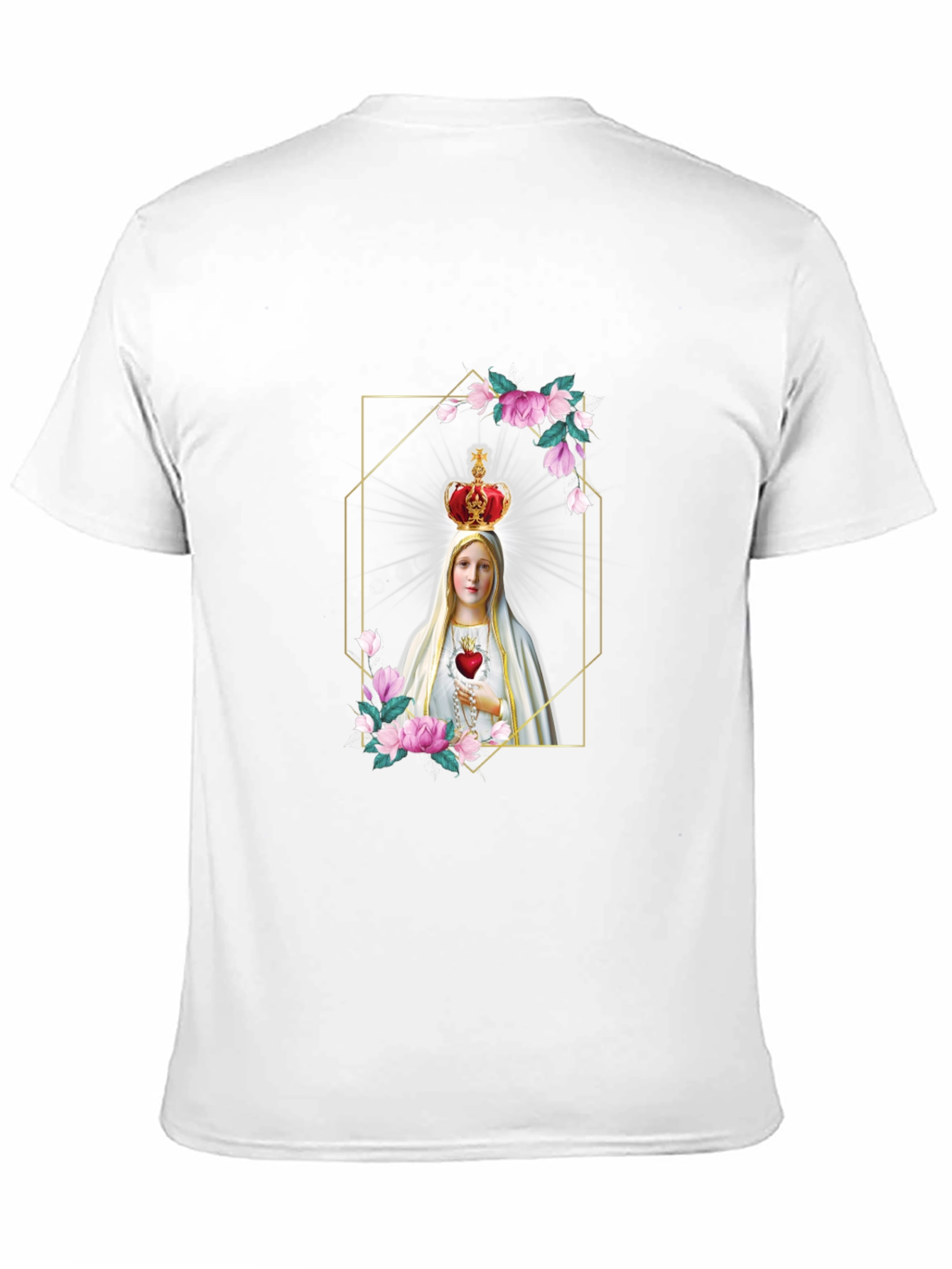 Virgin Mary Graphic Print Black T-Shirt