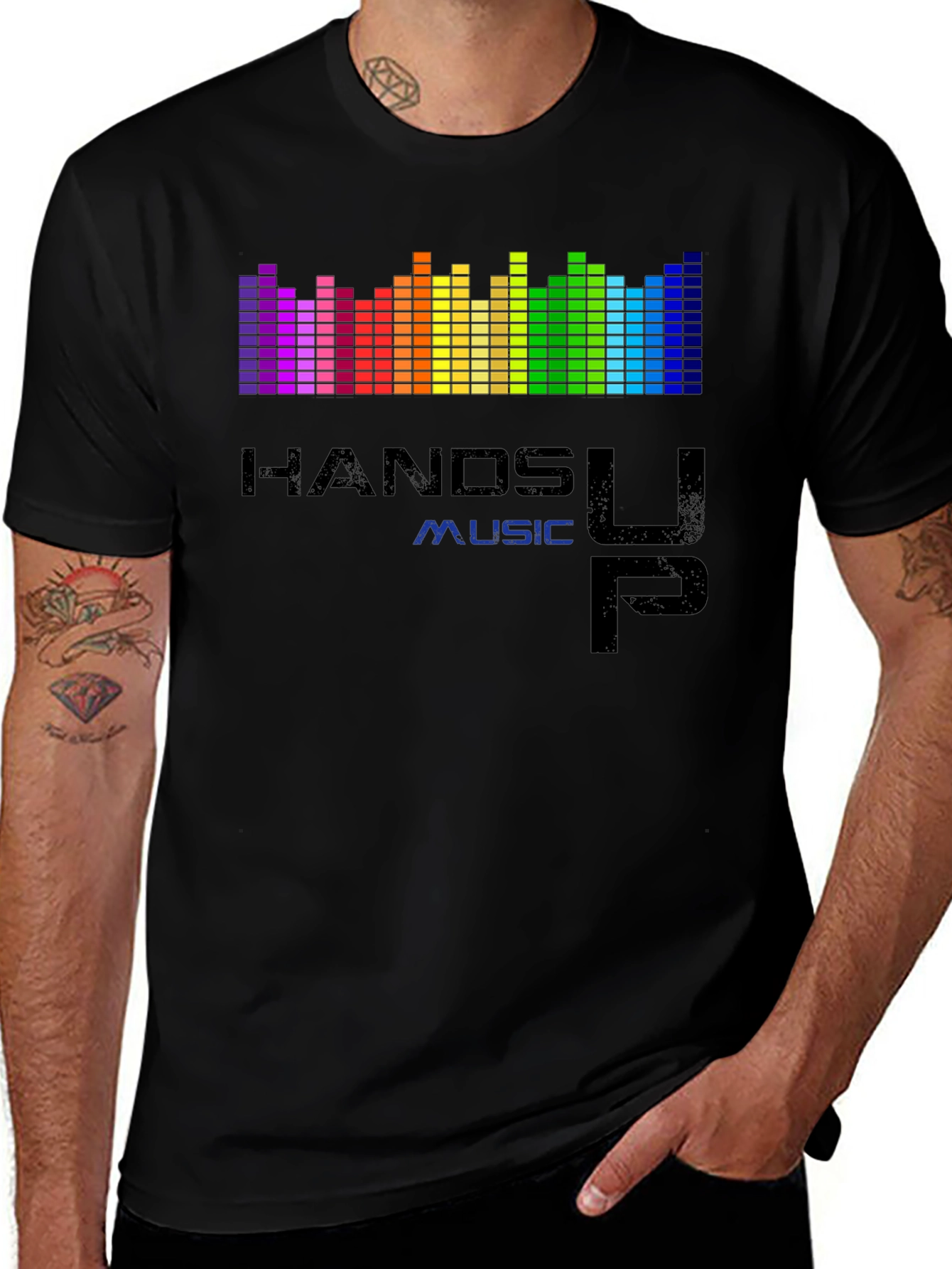 Hands Up Music Rainbow Spectrum T-Shirt
