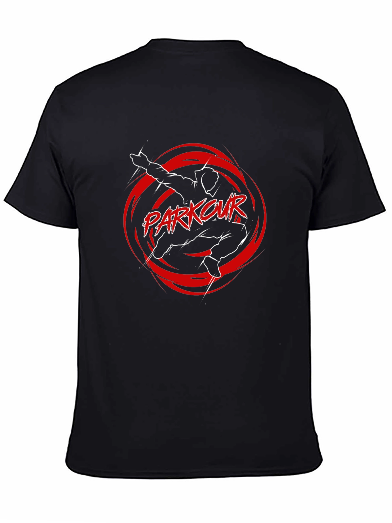 Parkour Graphic Tee - Black Cotton Blend