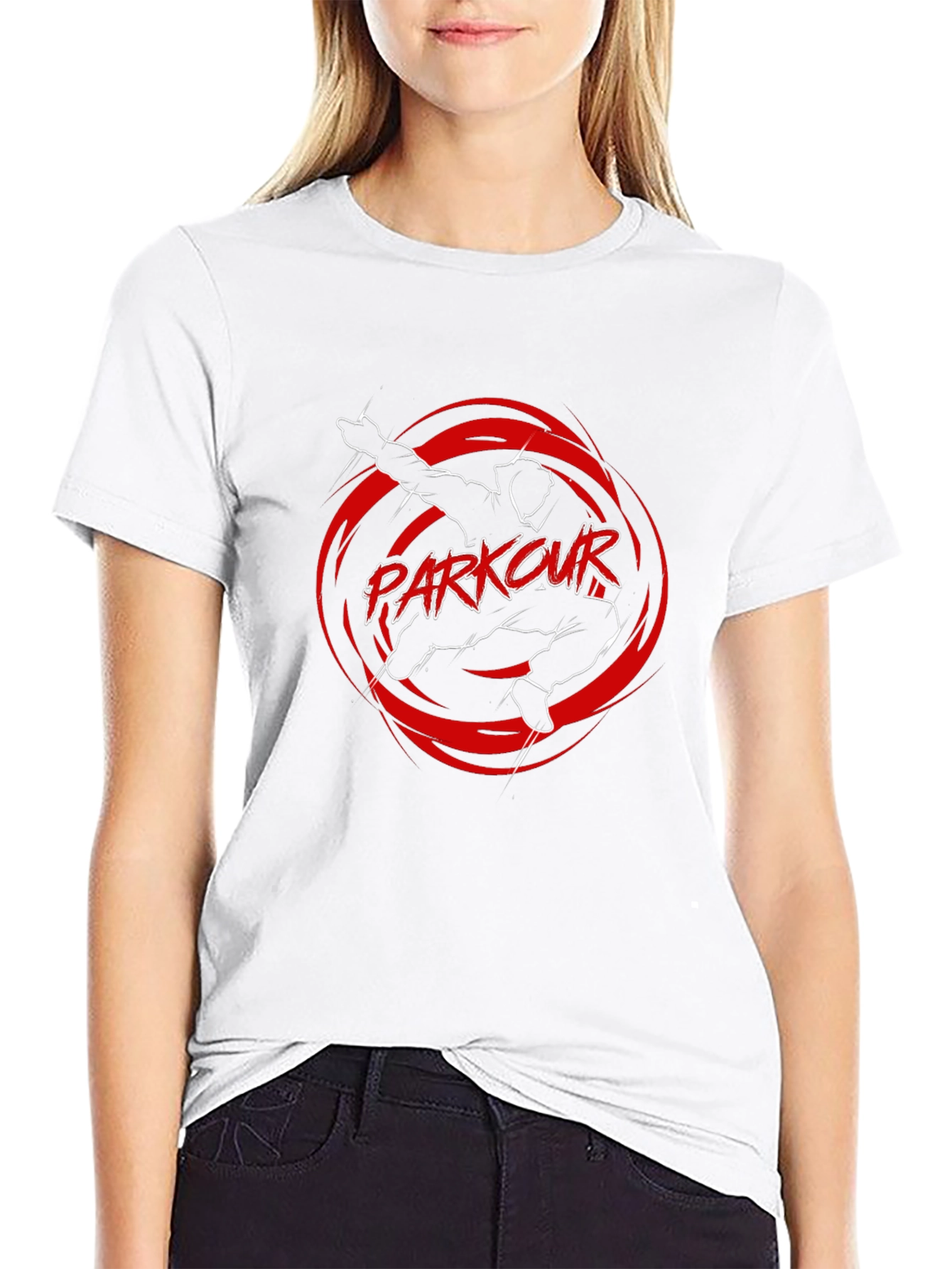 Parkour Graphic Tee - Black Cotton Blend