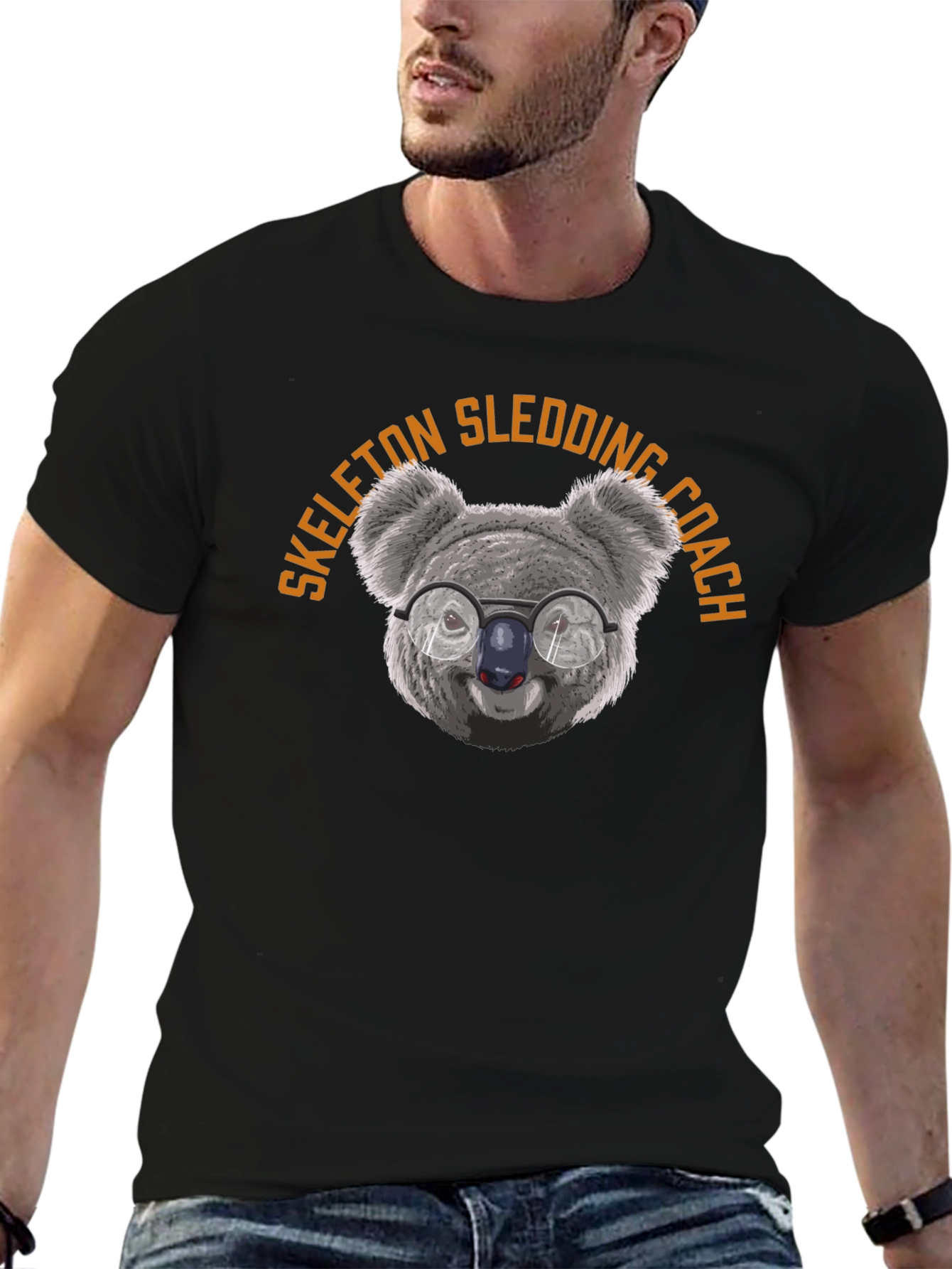 Skeleton Sledding Coach Koala T-Shirt