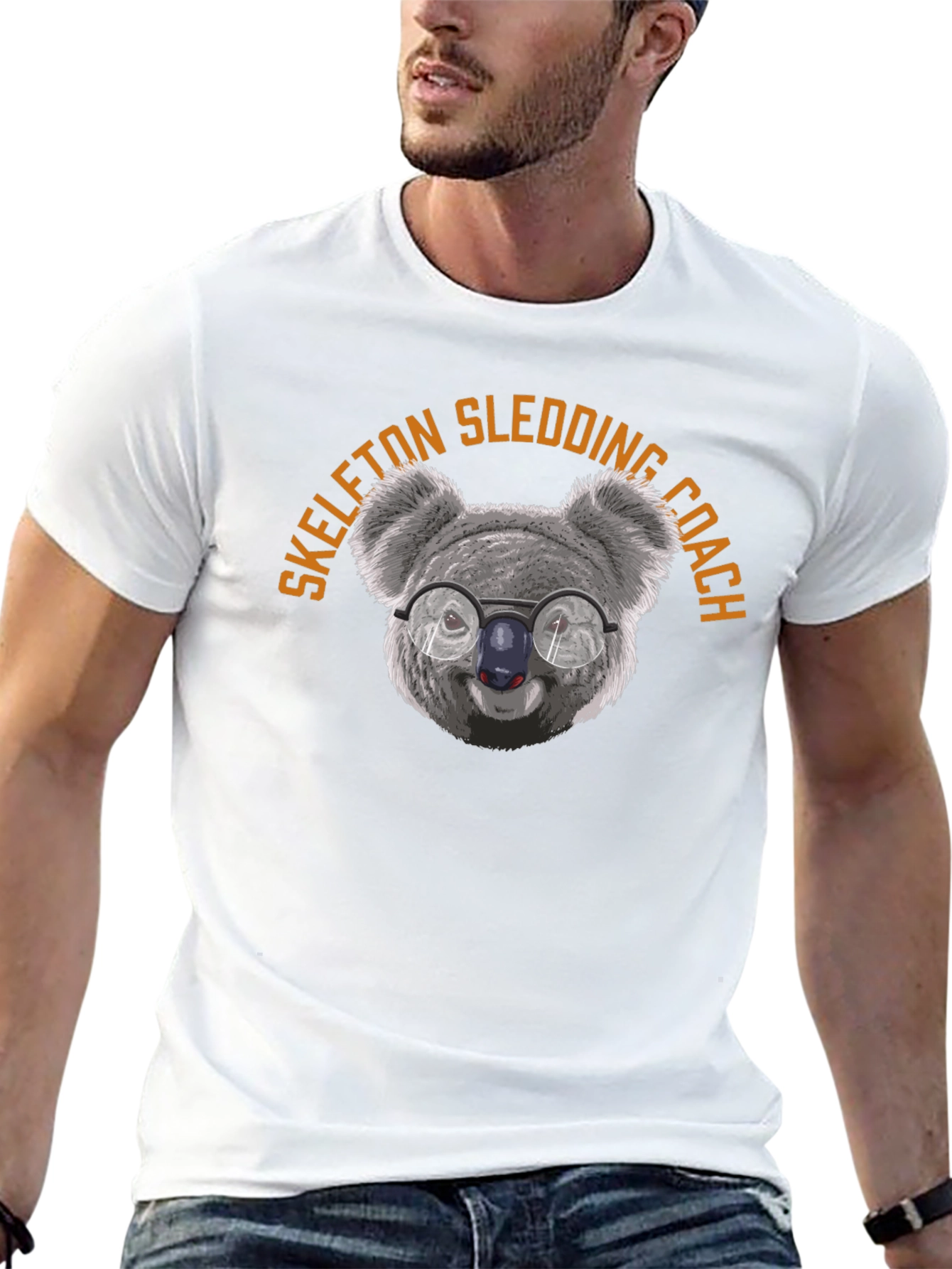 Skeleton Sledding Coach Koala T-Shirt