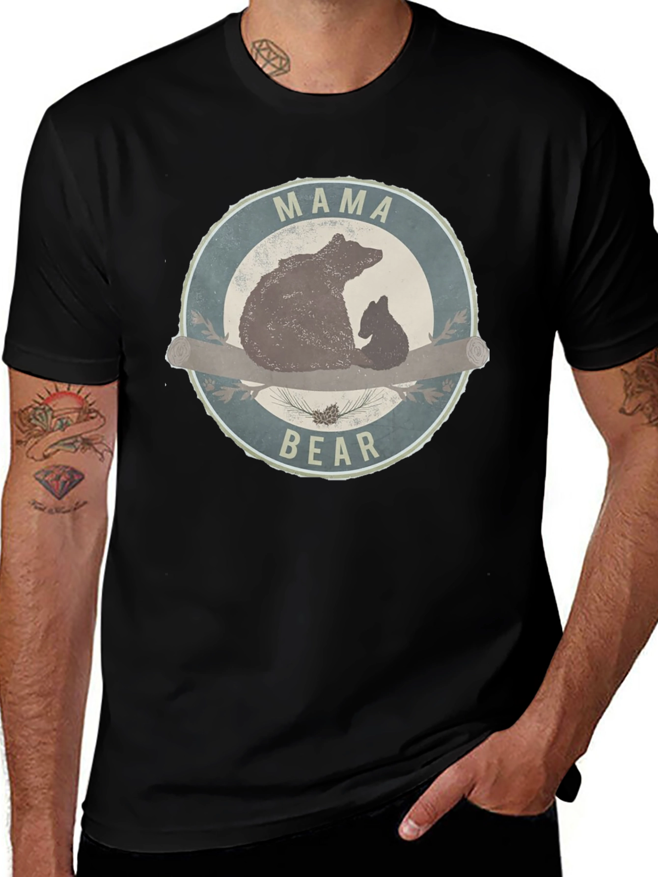Mama Bear T-Shirt - Round Graphic Tee