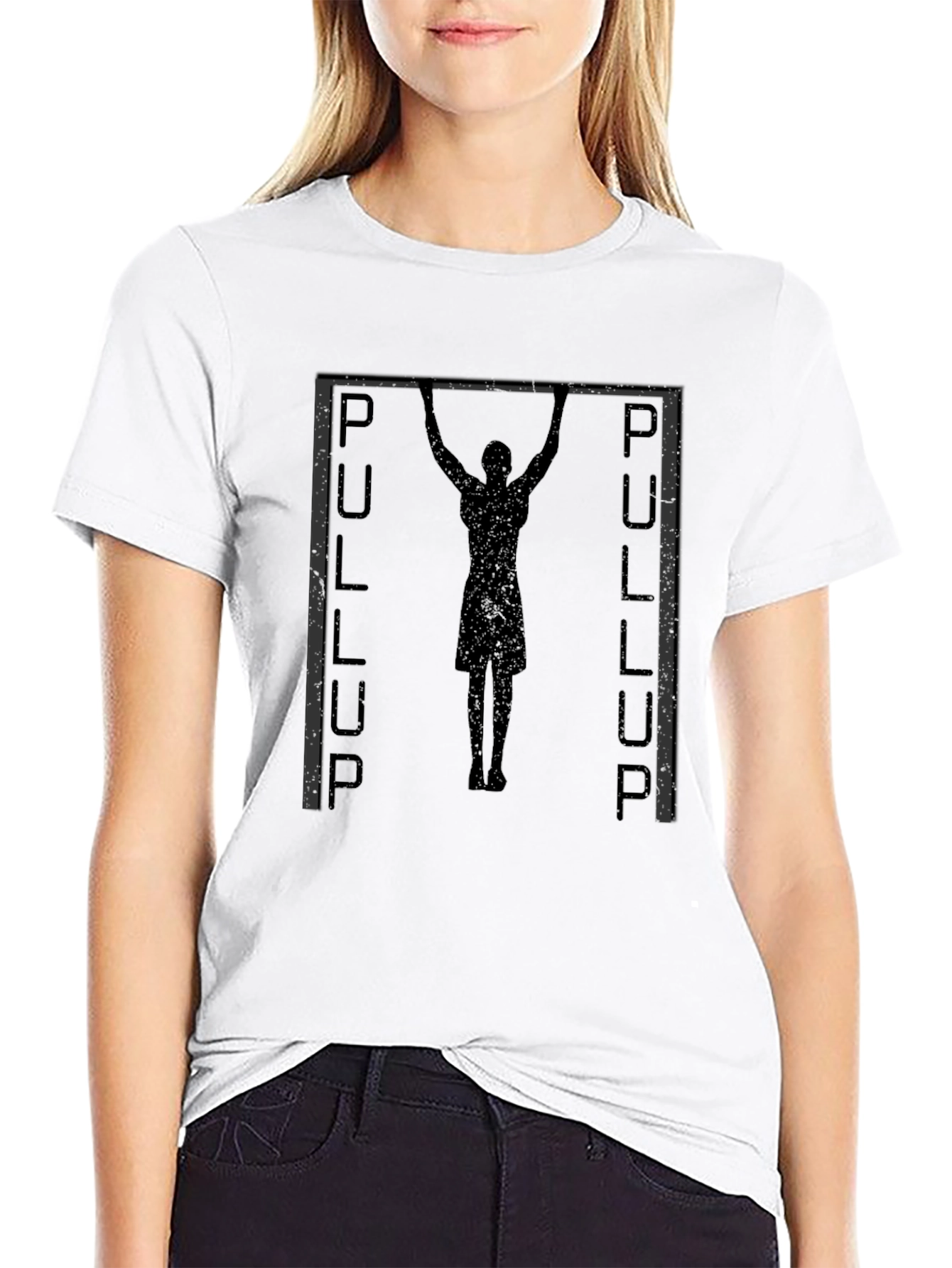 Pull-Up Graphic Black T-Shirt