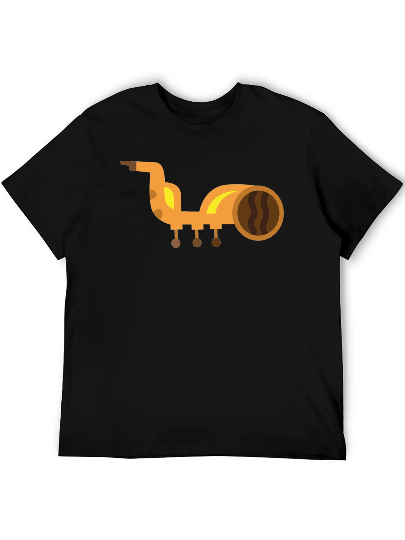 Saxophone Graphic Print Black T-Shirt